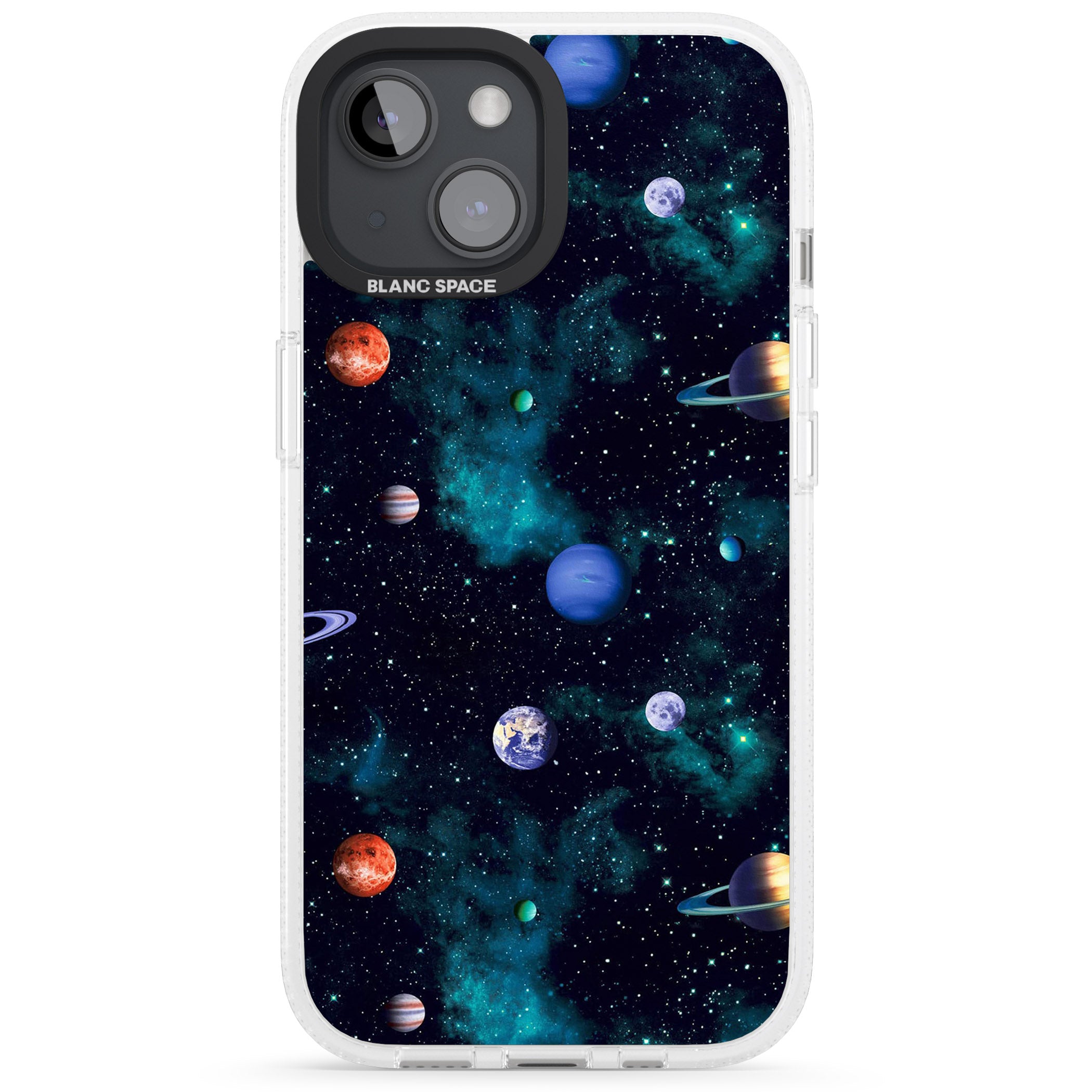 Deep Space iPhone 15 / 14 / 13 Clear Case Impact Air - Blanc Space