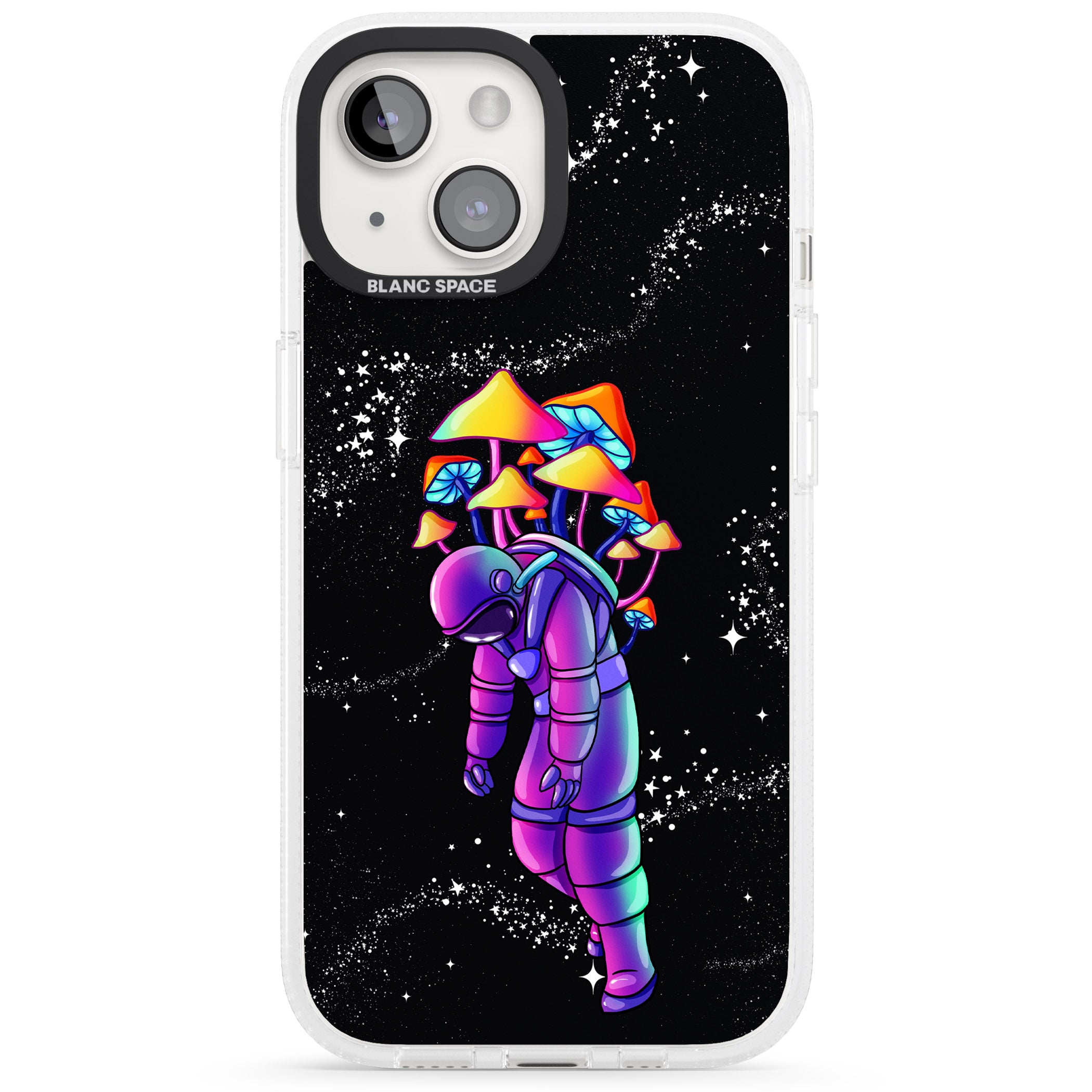Space Mutation iPhone 15 / 14 / 13 Clear Case Impact Air - Blanc Space