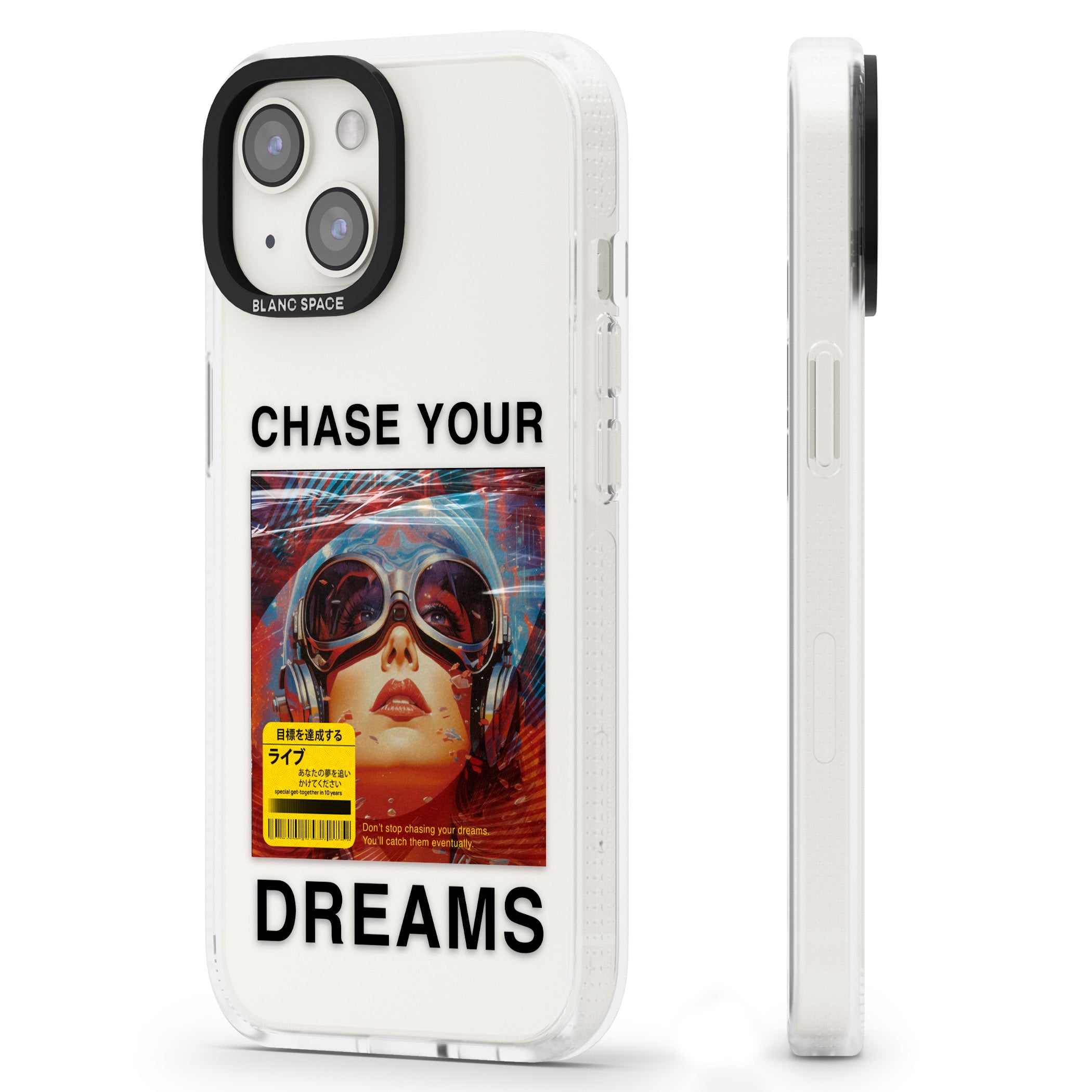 Chase Your Dreams iPhone 15 / 14 / 13 Clear Case Impact Air - Blanc Space