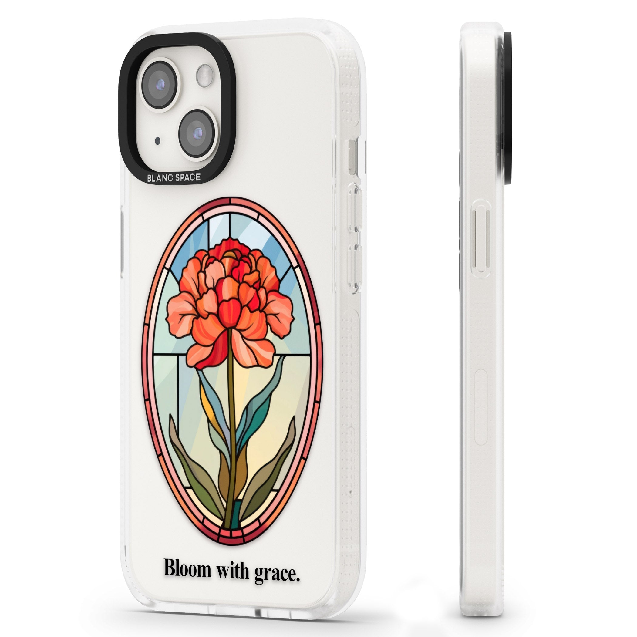 Bloom with grace iPhone 15 / 14 / 13 Clear Case Impact Air - Blanc Space