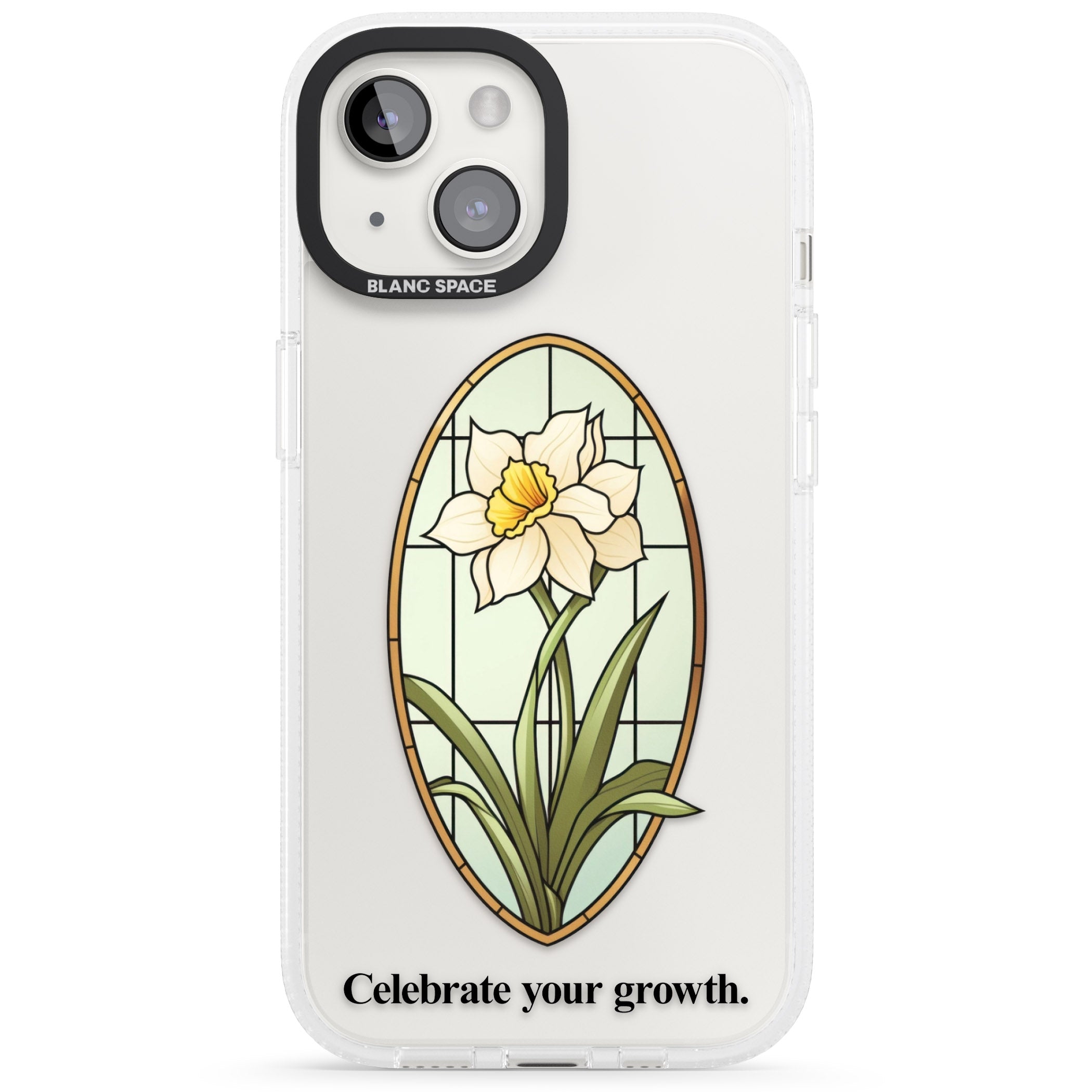 Celebrate your growth iPhone 15 / 14 / 13 Clear Case Impact Air - Blanc Space
