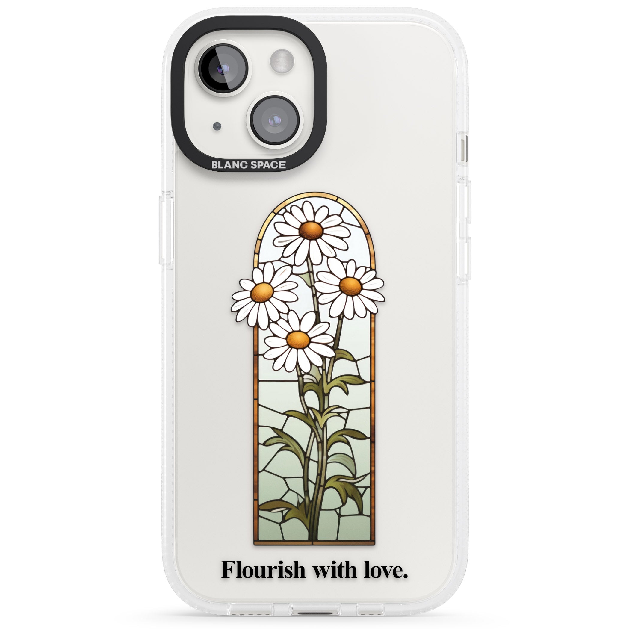 Flourish with love iPhone 15 / 14 / 13 Clear Case Impact Air - Blanc Space