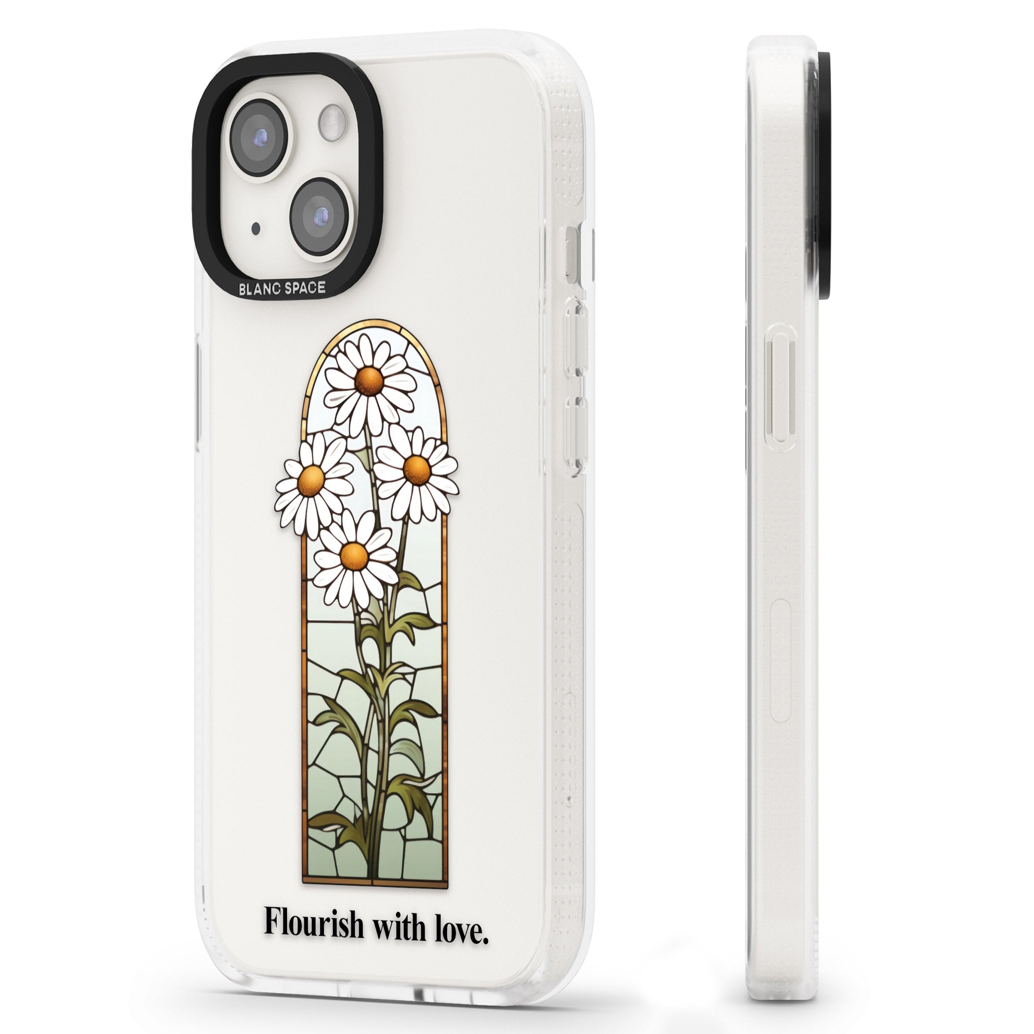Flourish with love iPhone 15 / 14 / 13 Clear Case Impact Air - Blanc Space