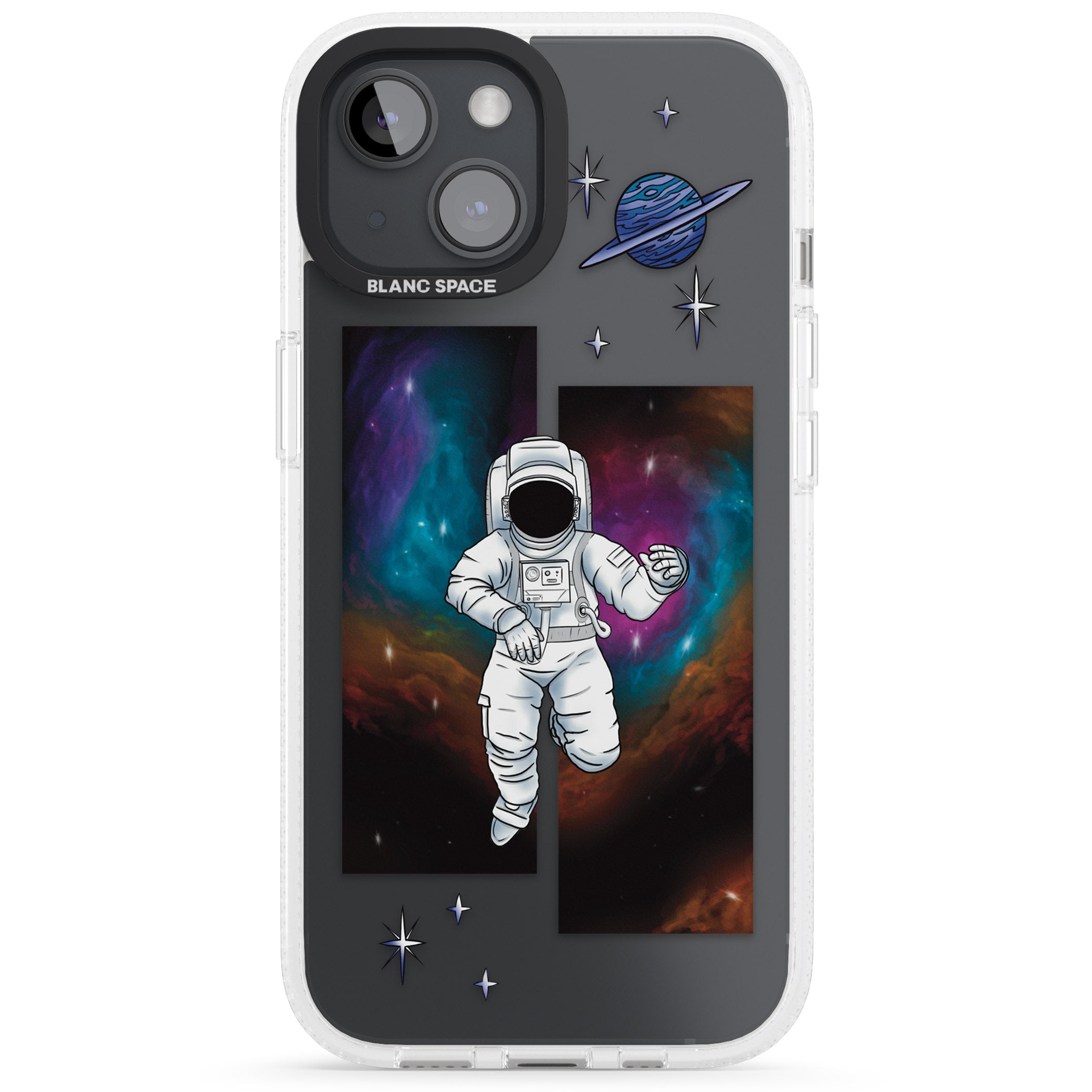 Escape The Nebula iPhone 15 / 14 / 13 Clear Case Impact Air - Blanc Space