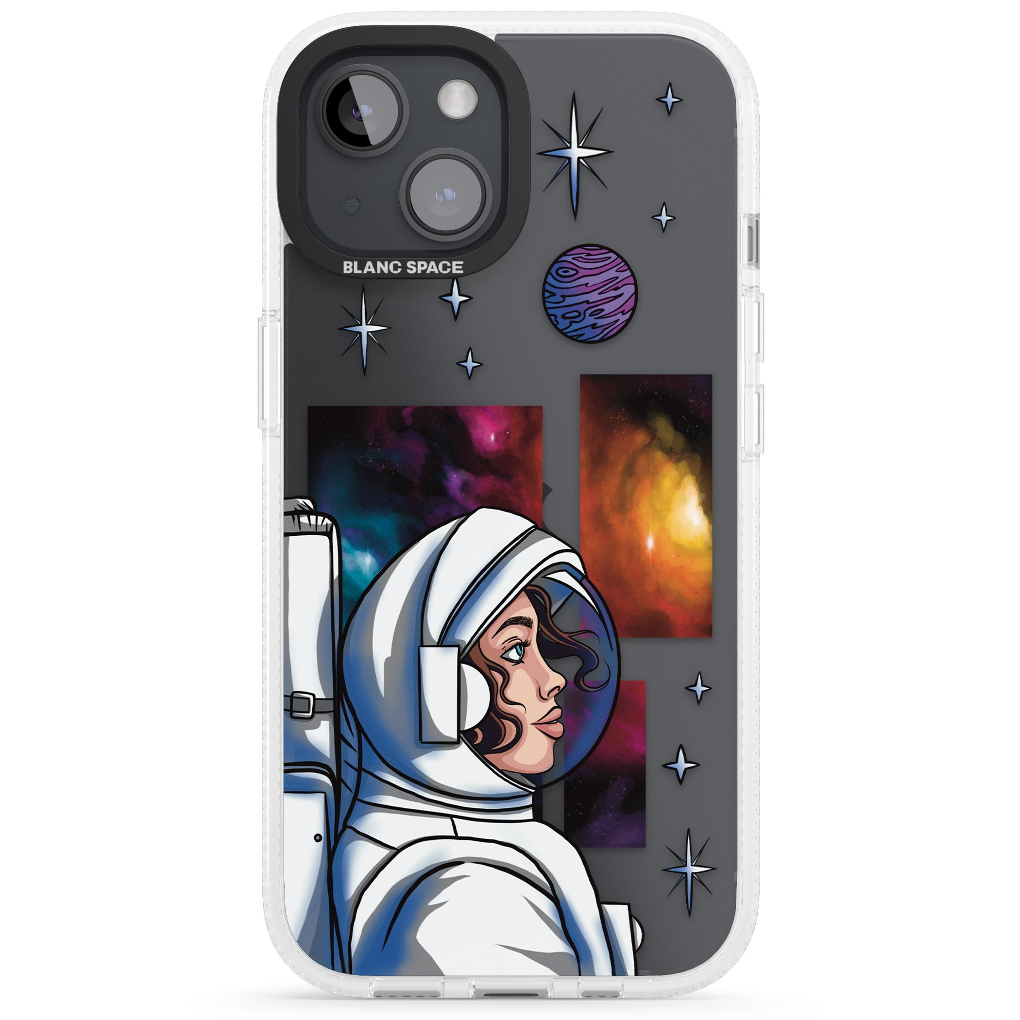 Cosmic Ambition iPhone 15 / 14 / 13 Clear Case Impact Air - Blanc Space