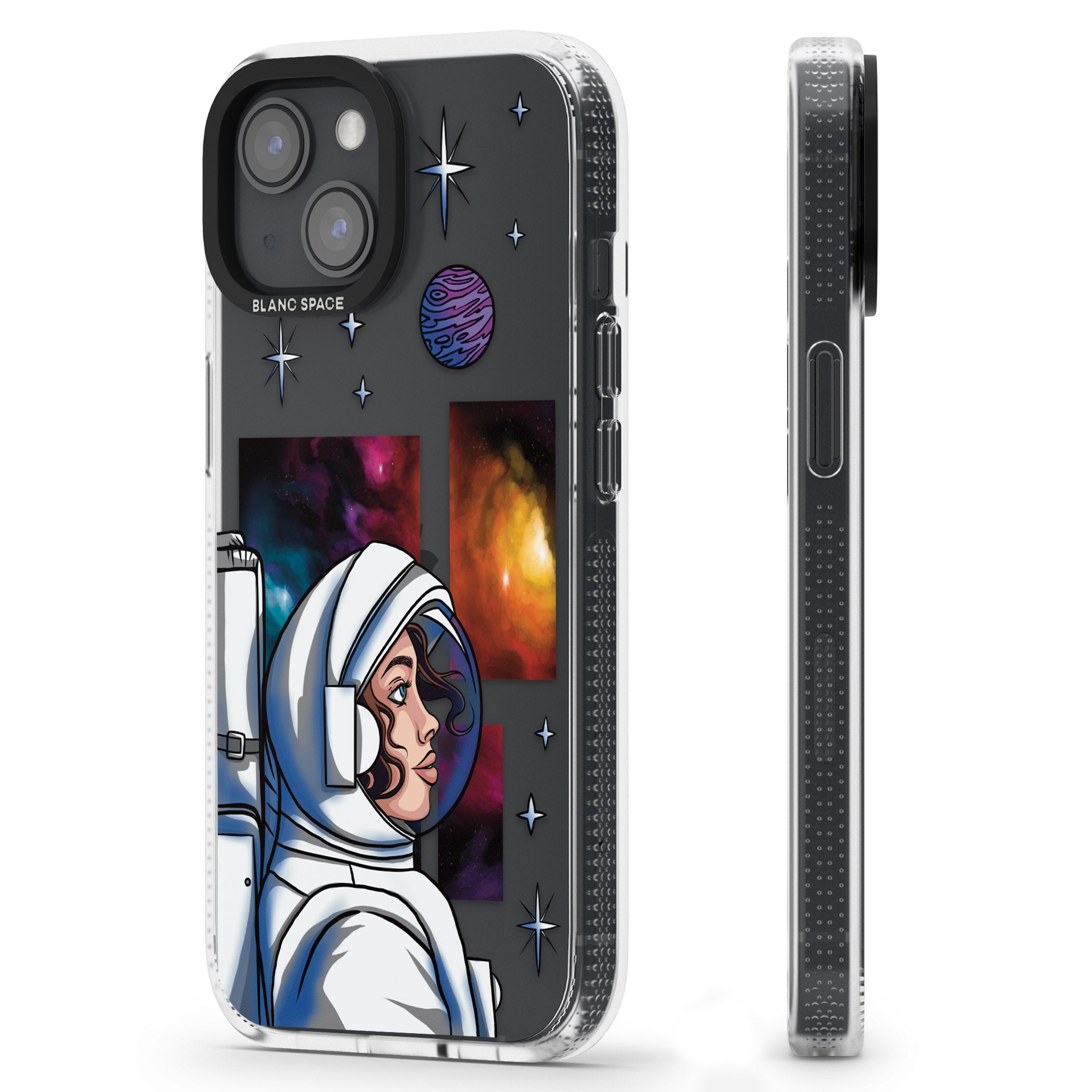 Cosmic Ambition iPhone 15 / 14 / 13 Clear Case Impact Air - Blanc Space