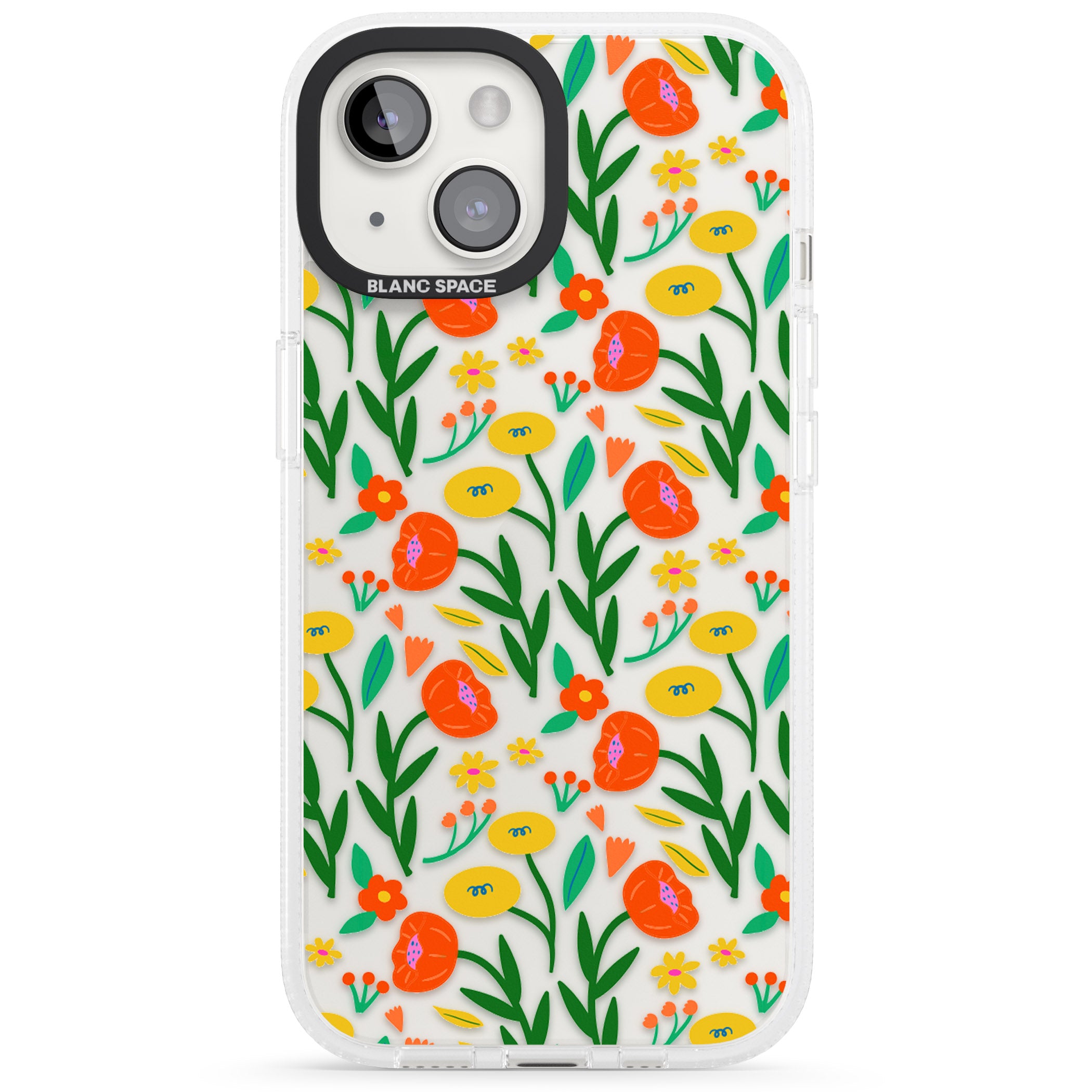 Summer Flower Fiesta iPhone 15 / 14 / 13 Clear Case Impact Air - Blanc Space