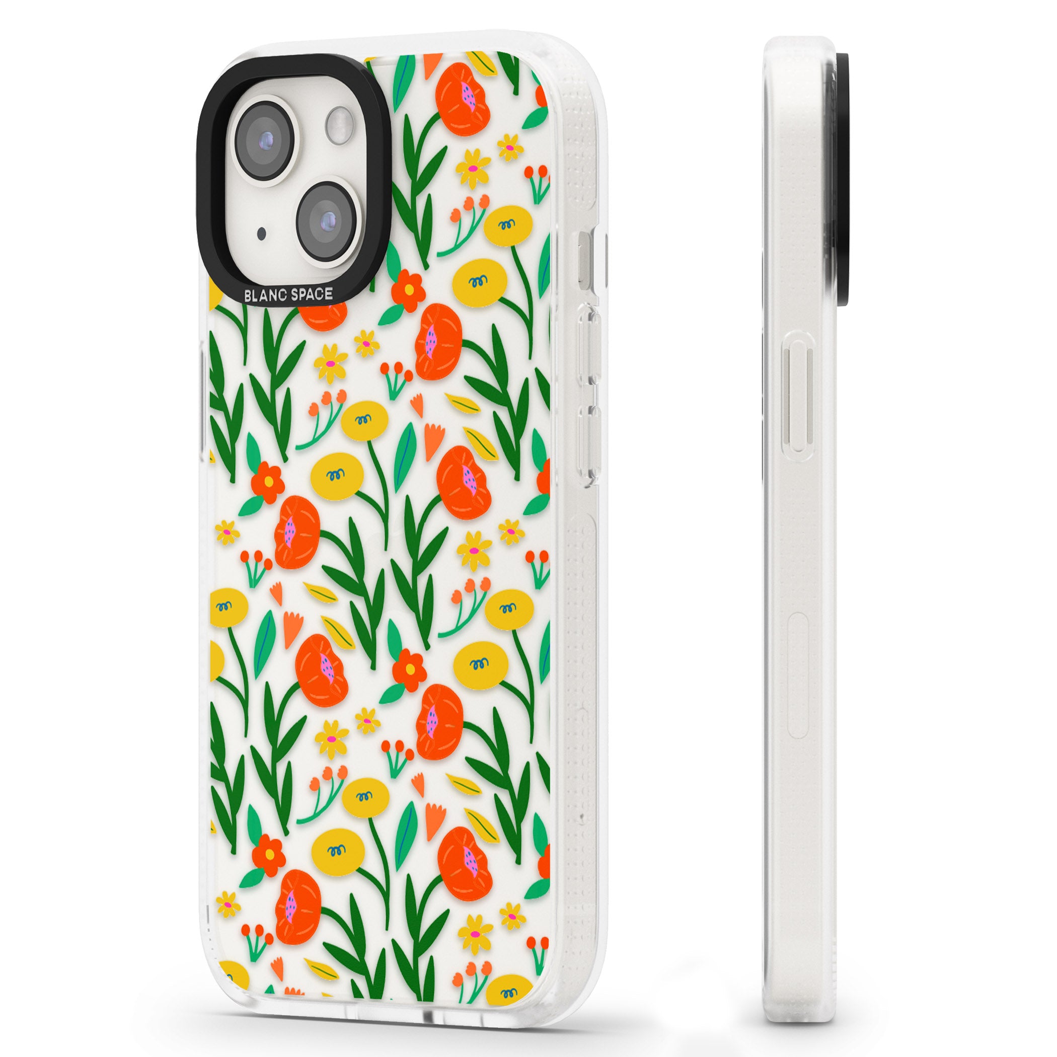 Summer Flower Fiesta iPhone 15 / 14 / 13 Clear Case Impact Air - Blanc Space
