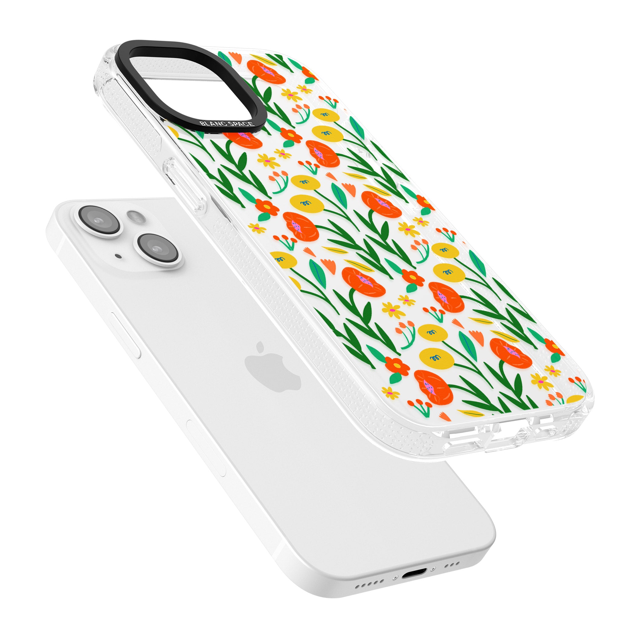 Summer Flower Fiesta iPhone 15 / 14 / 13 Clear Case Impact Air - Blanc Space