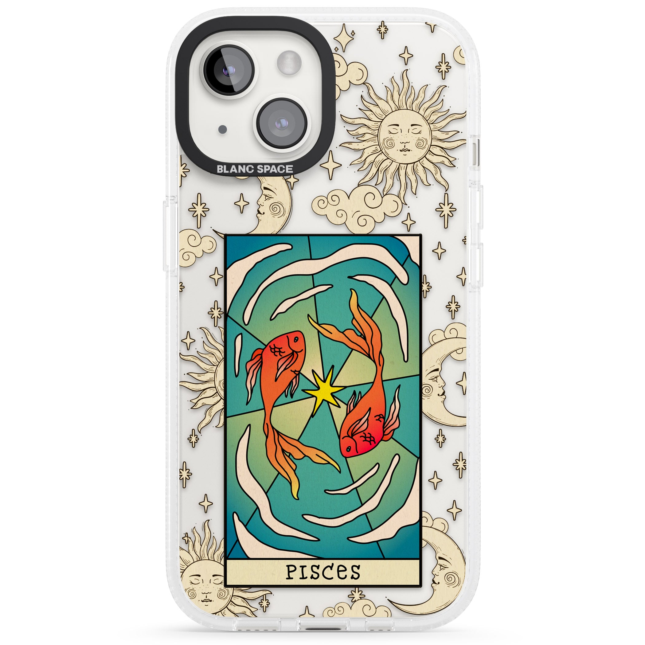 Celestial Zodiac - Pisces iPhone 15 / 14 / 13 Clear Case Impact Air - Blanc Space
