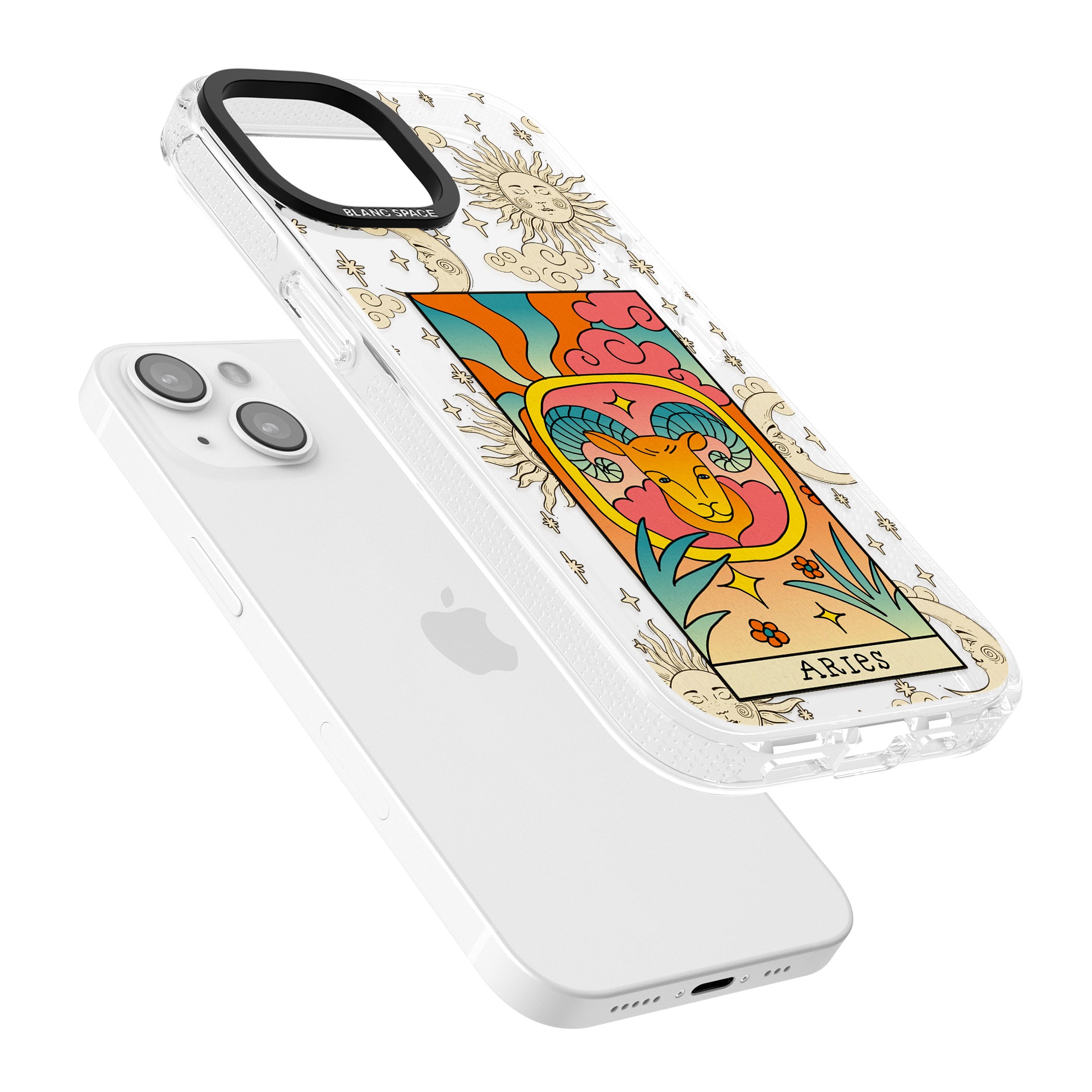 Celestial Zodiac - Aries iPhone 15 / 14 / 13 Clear Case Impact Air - Blanc Space