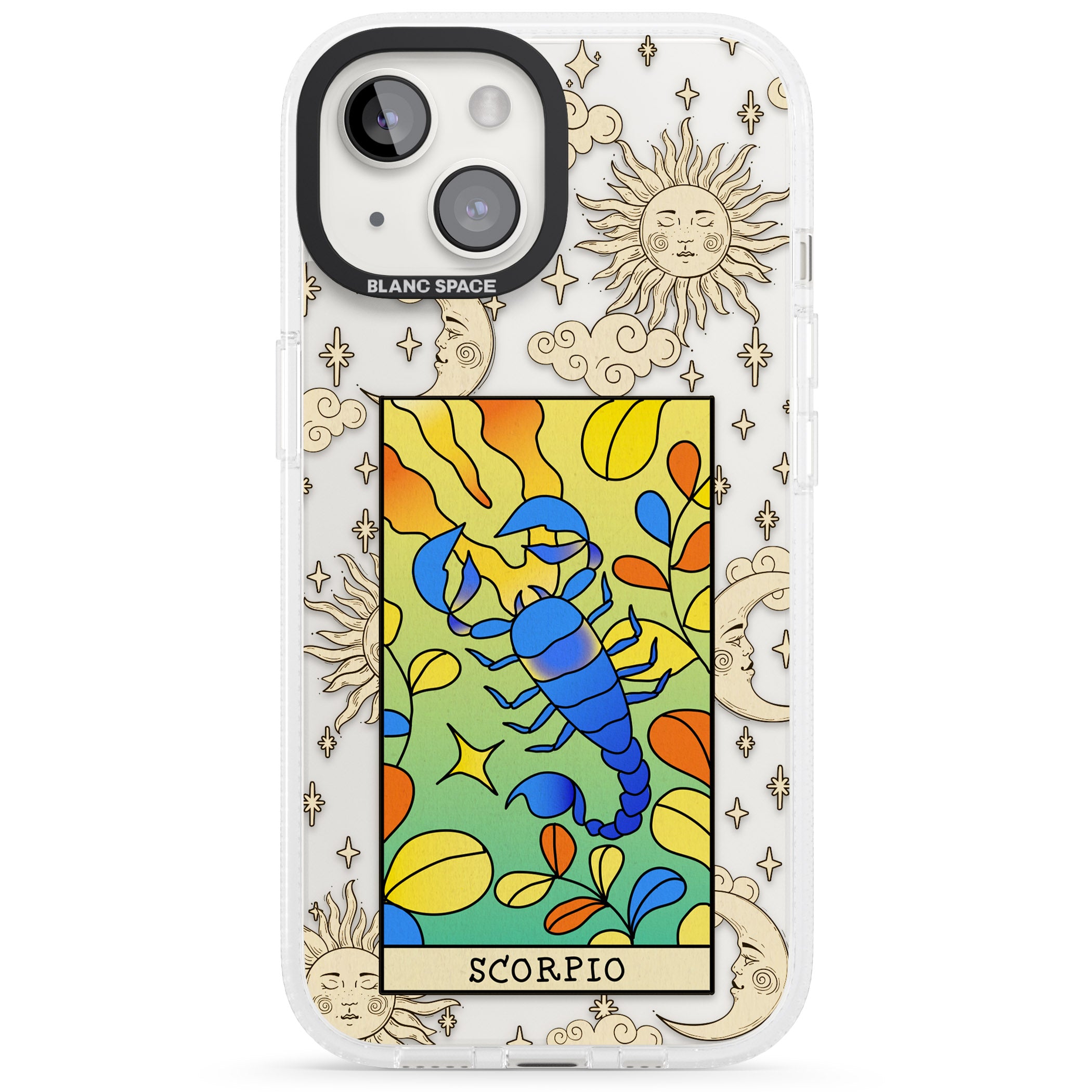 Celestial Zodiac - Scorpio iPhone 15 / 14 / 13 Clear Case Impact Air - Blanc Space