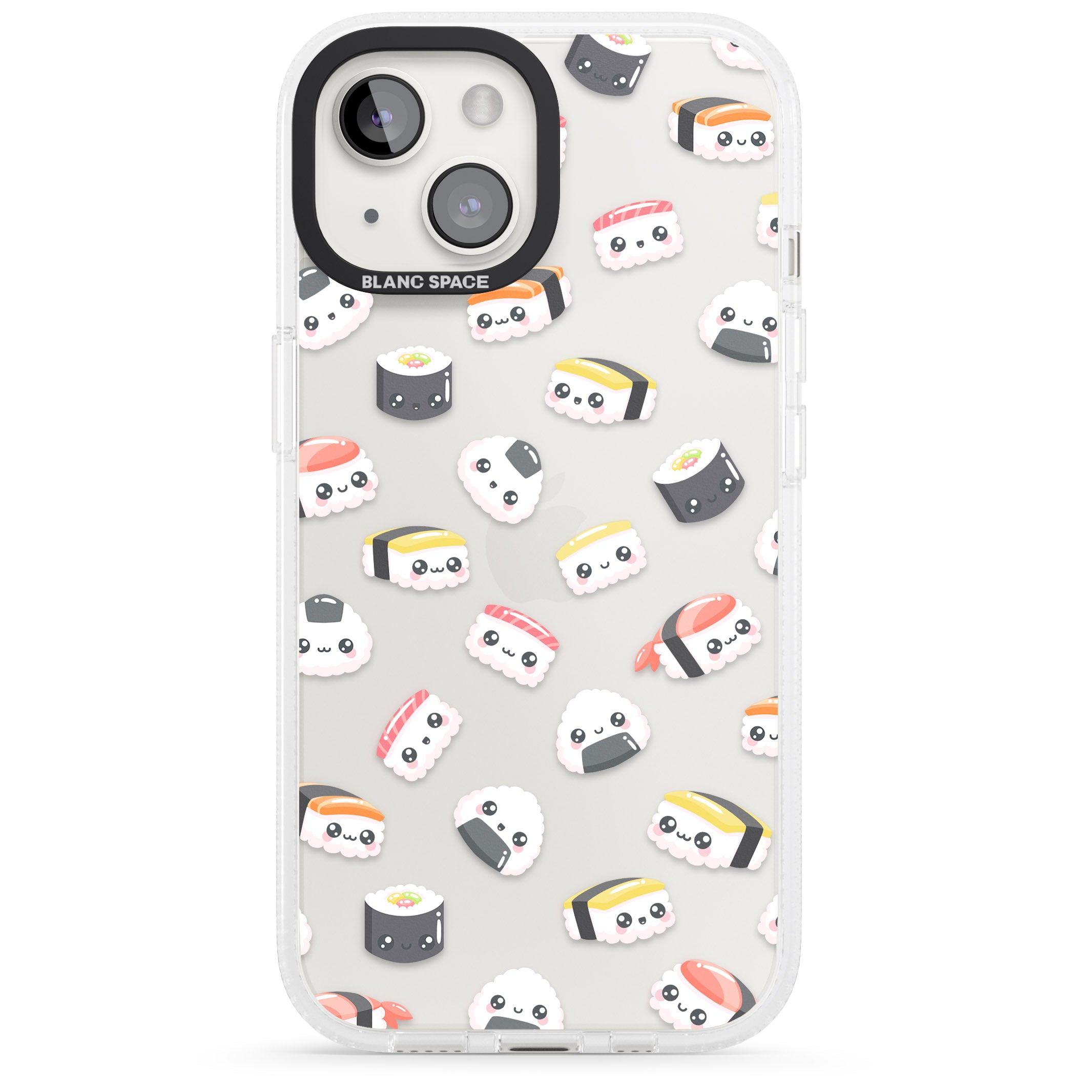 Kawaii Sushi & Rice iPhone 15 / 14 / 13 Clear Case Impact Air - Blanc Space