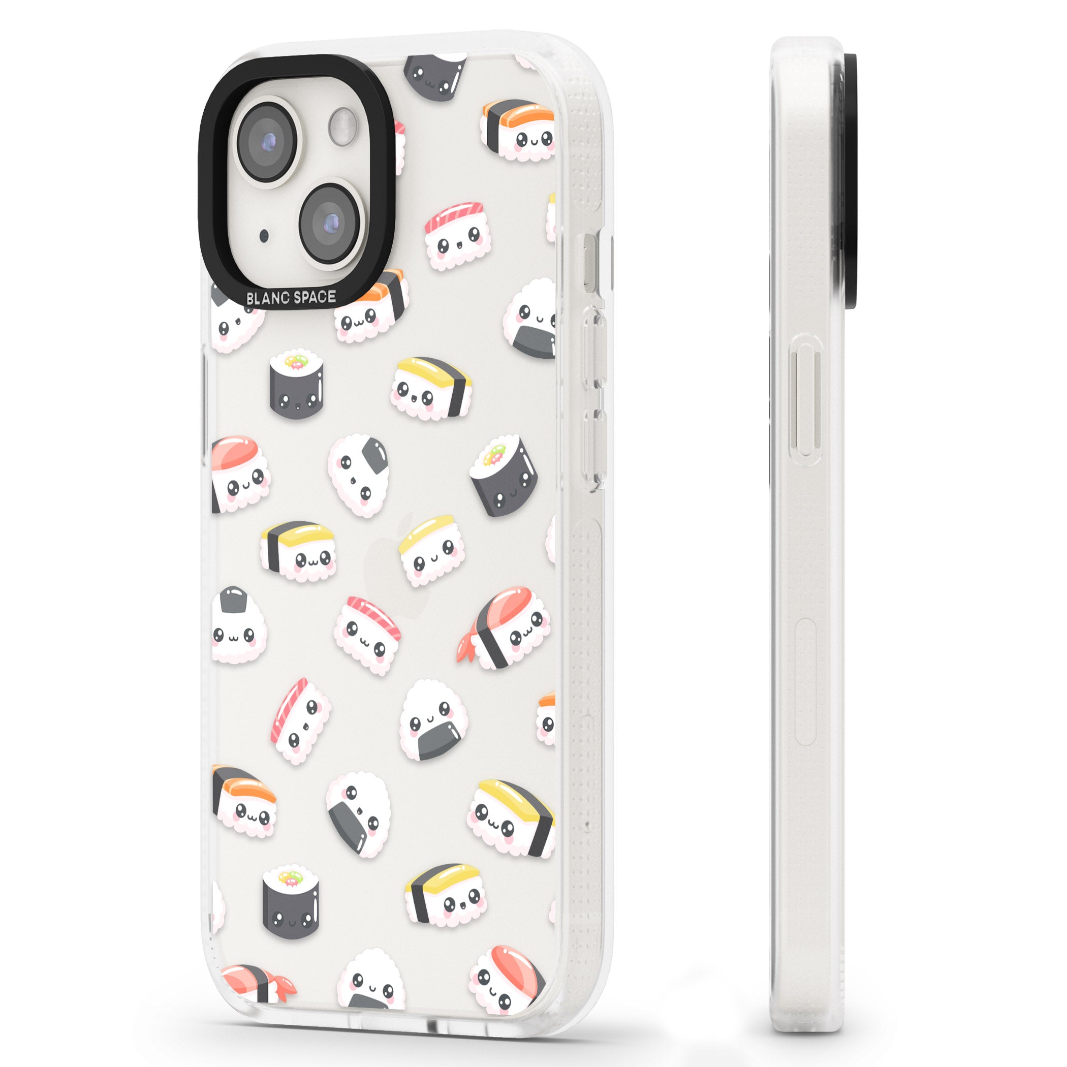 Kawaii Sushi & Rice iPhone 15 / 14 / 13 Clear Case Impact Air - Blanc Space