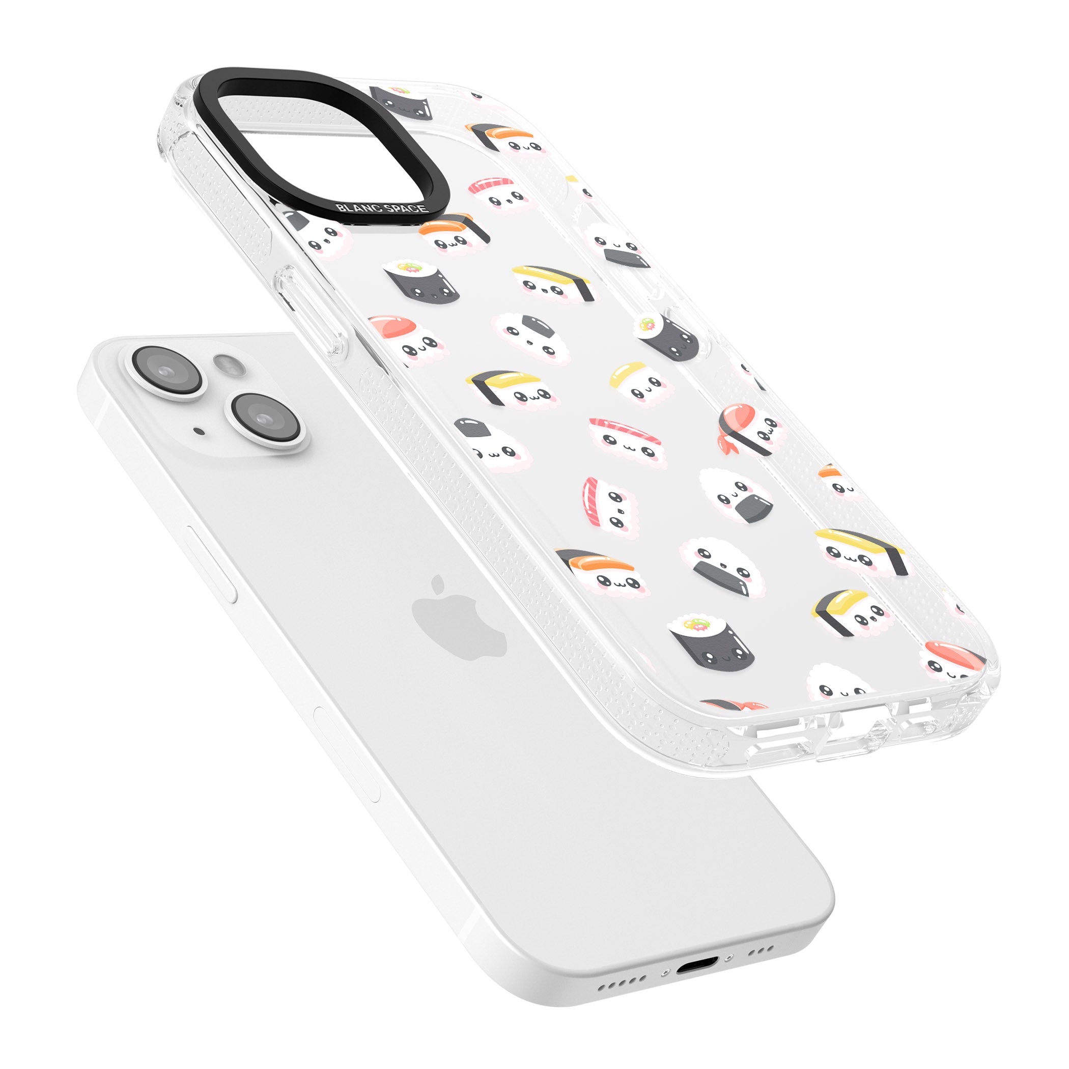 Kawaii Sushi & Rice iPhone 15 / 14 / 13 Clear Case Impact Air - Blanc Space