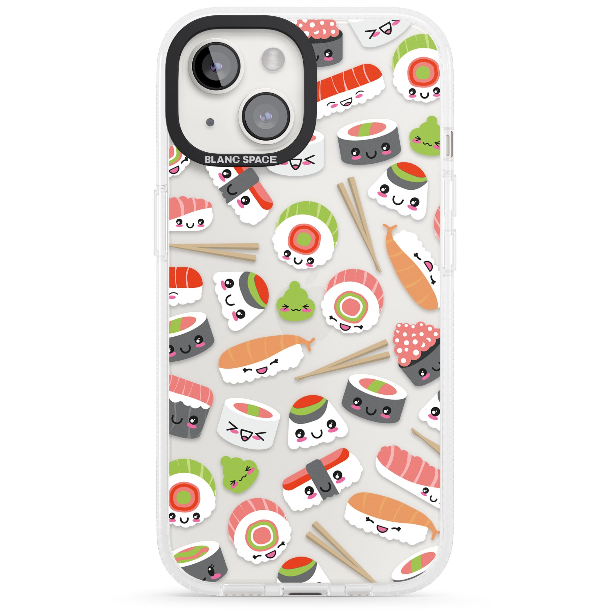 Kawaii Sushi Mix iPhone 15 / 14 / 13 Clear Case Impact Air - Blanc Space