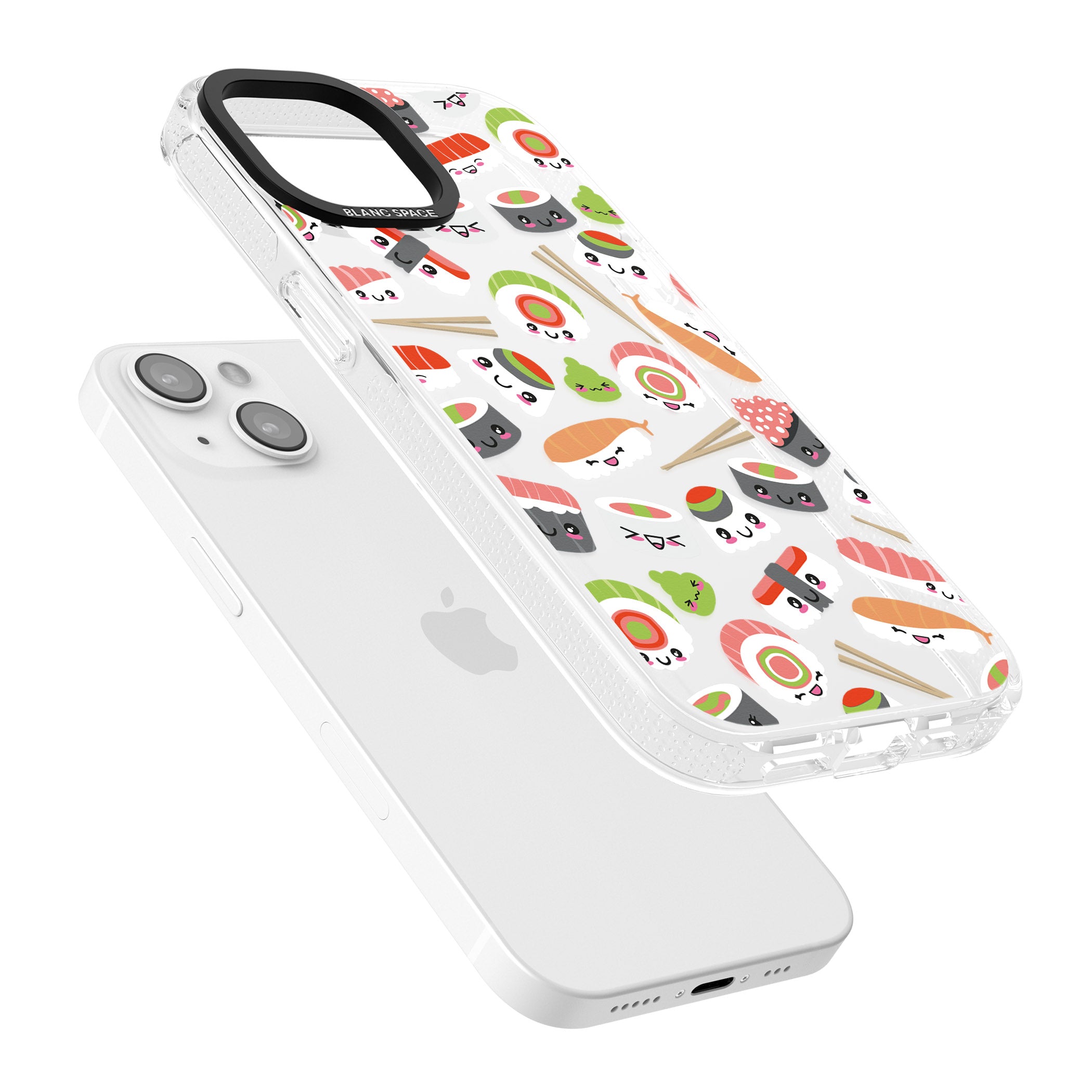 Kawaii Sushi Mix iPhone 15 / 14 / 13 Clear Case Impact Air - Blanc Space
