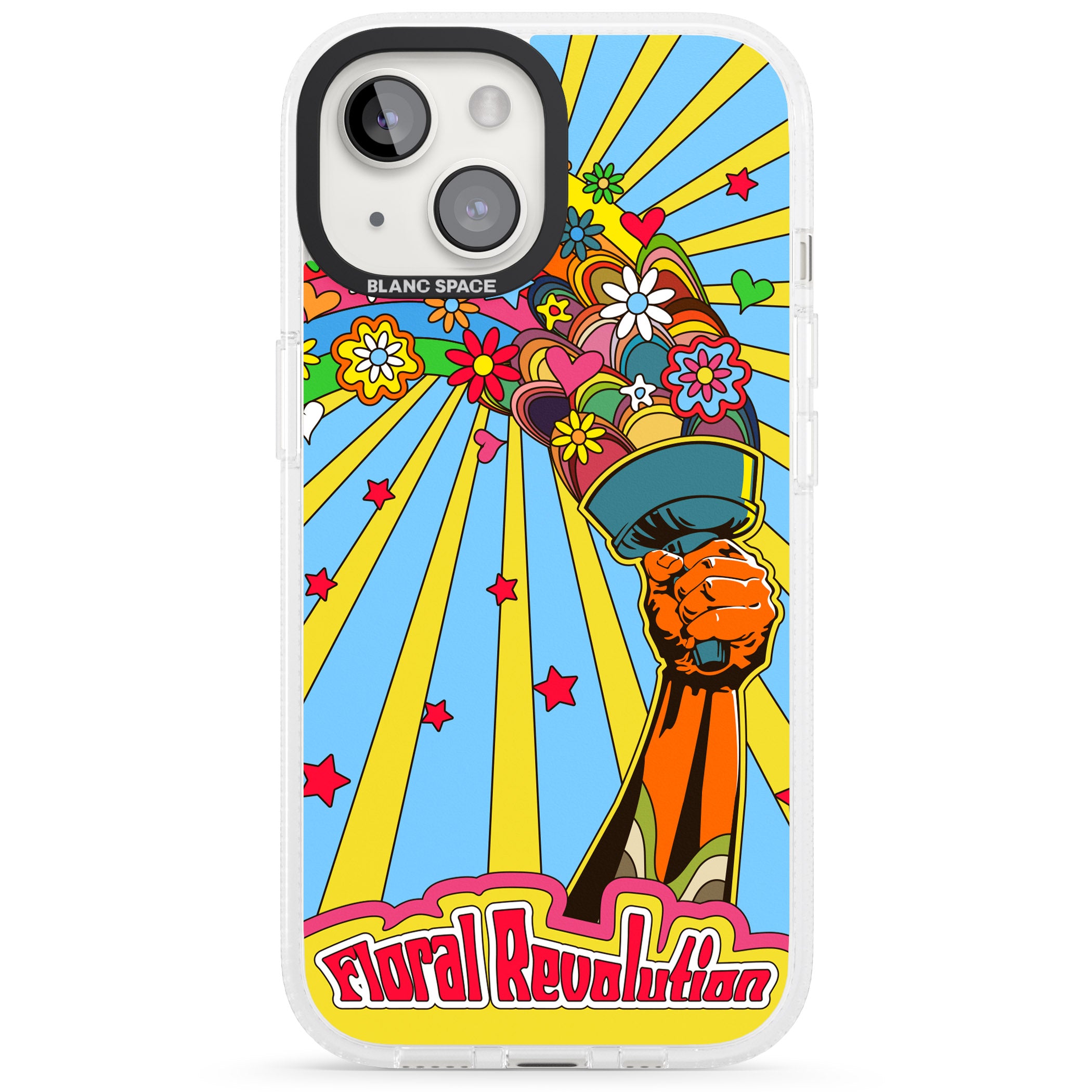 Floral Revolution iPhone 15 / 14 / 13 Clear Case Impact Air - Blanc Space
