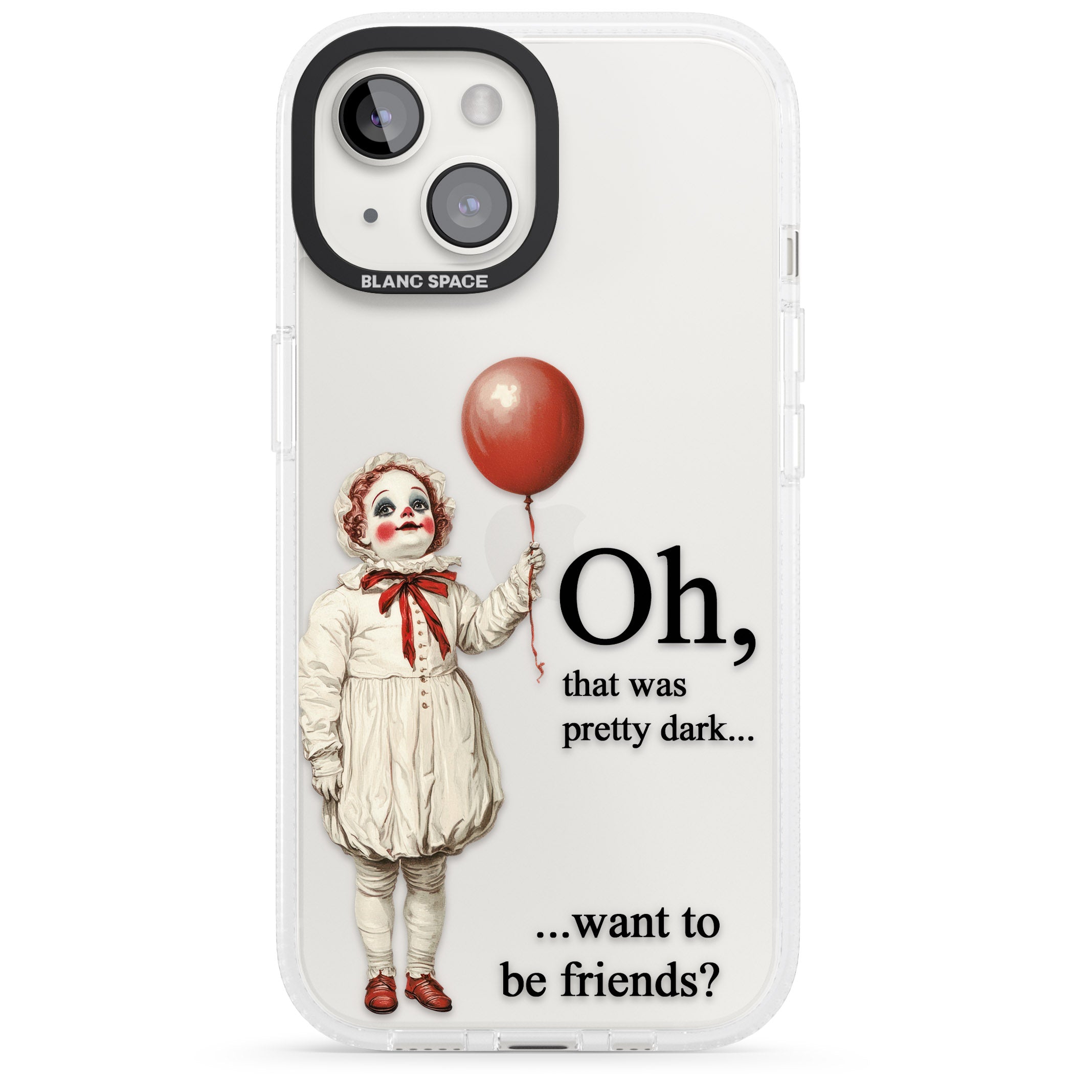 Want to be Friends? iPhone 15 / 14 / 13 Clear Case Impact Air - Blanc Space
