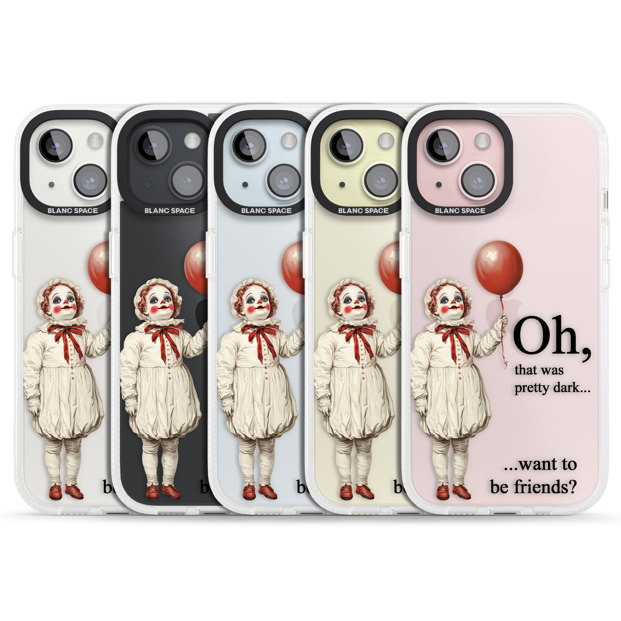 Want to be Friends? iPhone 15 / 14 / 13 Clear Case Impact Air - Blanc Space