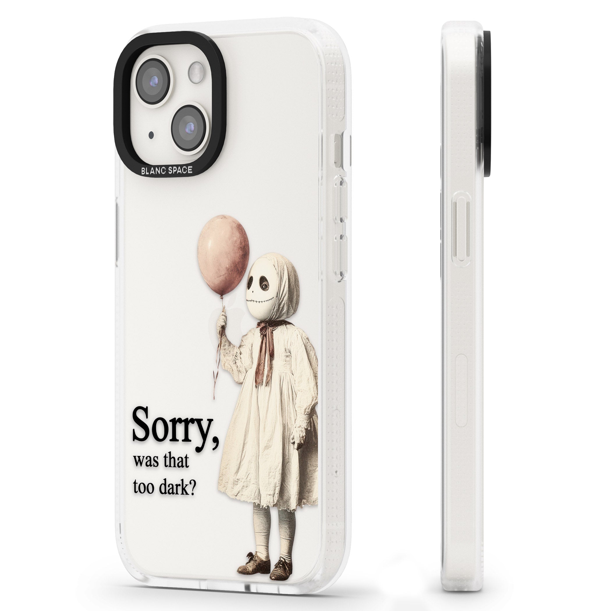 Sorry, Was That Too Dark? iPhone 15 / 14 / 13 Clear Case Impact Air - Blanc Space