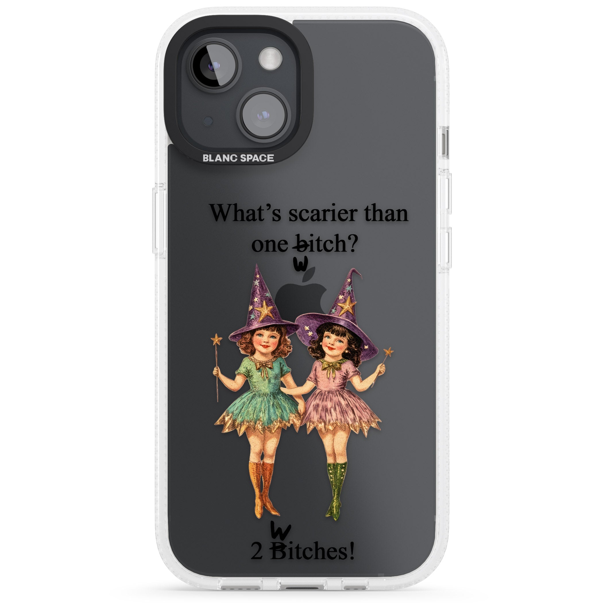 Two Witches iPhone 15 / 14 / 13 Clear Case Impact Air - Blanc Space