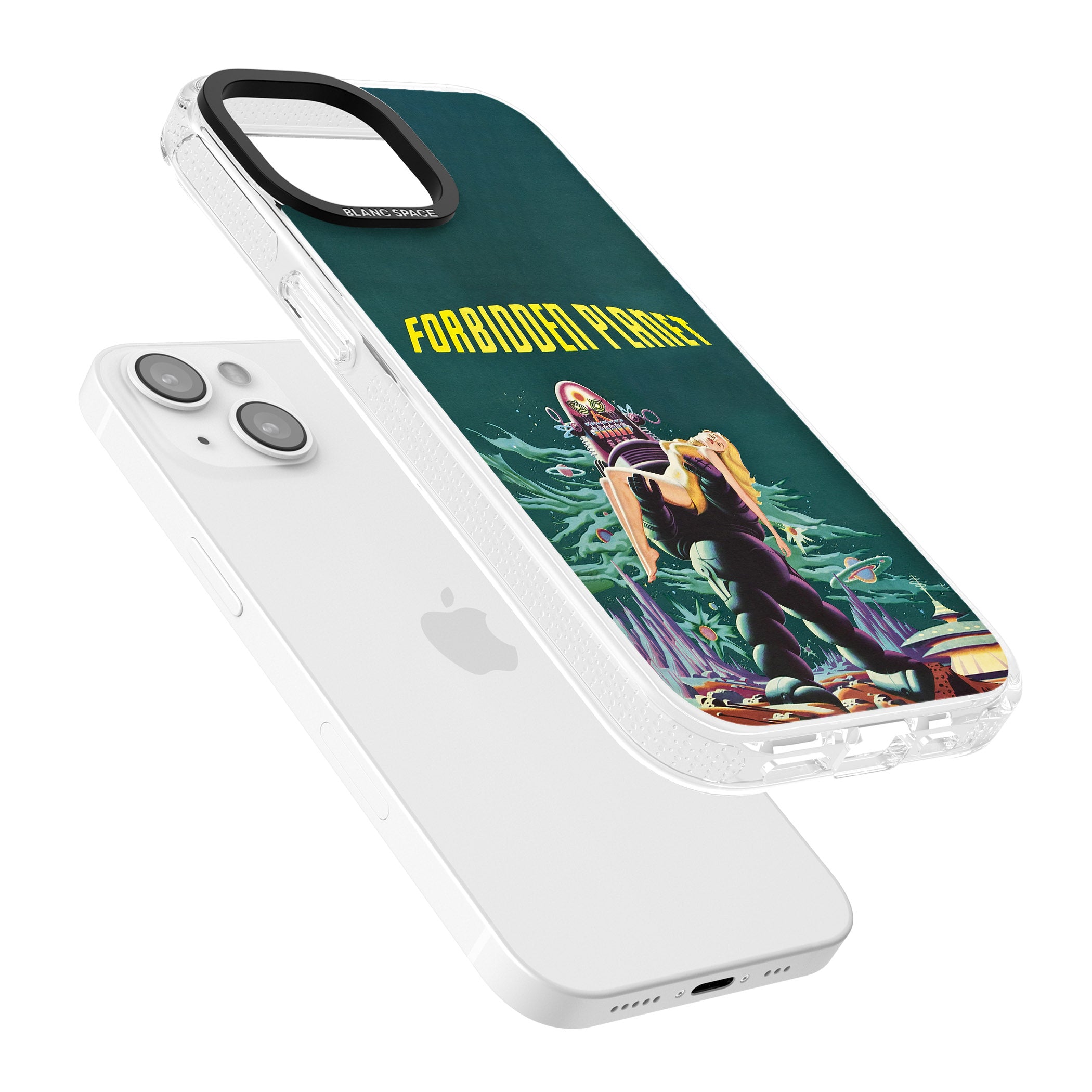 Forbidden Planet Poster iPhone 15 / 14 / 13 Clear Case Impact Air - Blanc Space