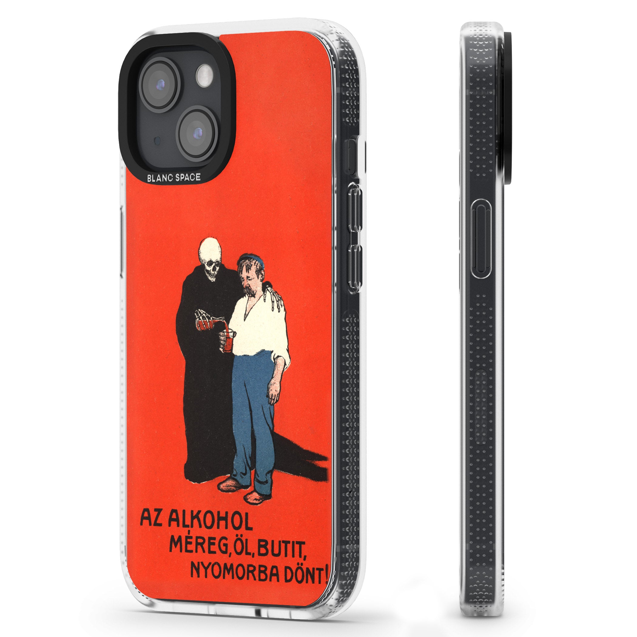 Az Alkohol Poster iPhone 15 / 14 / 13 Clear Case Impact Air - Blanc Space