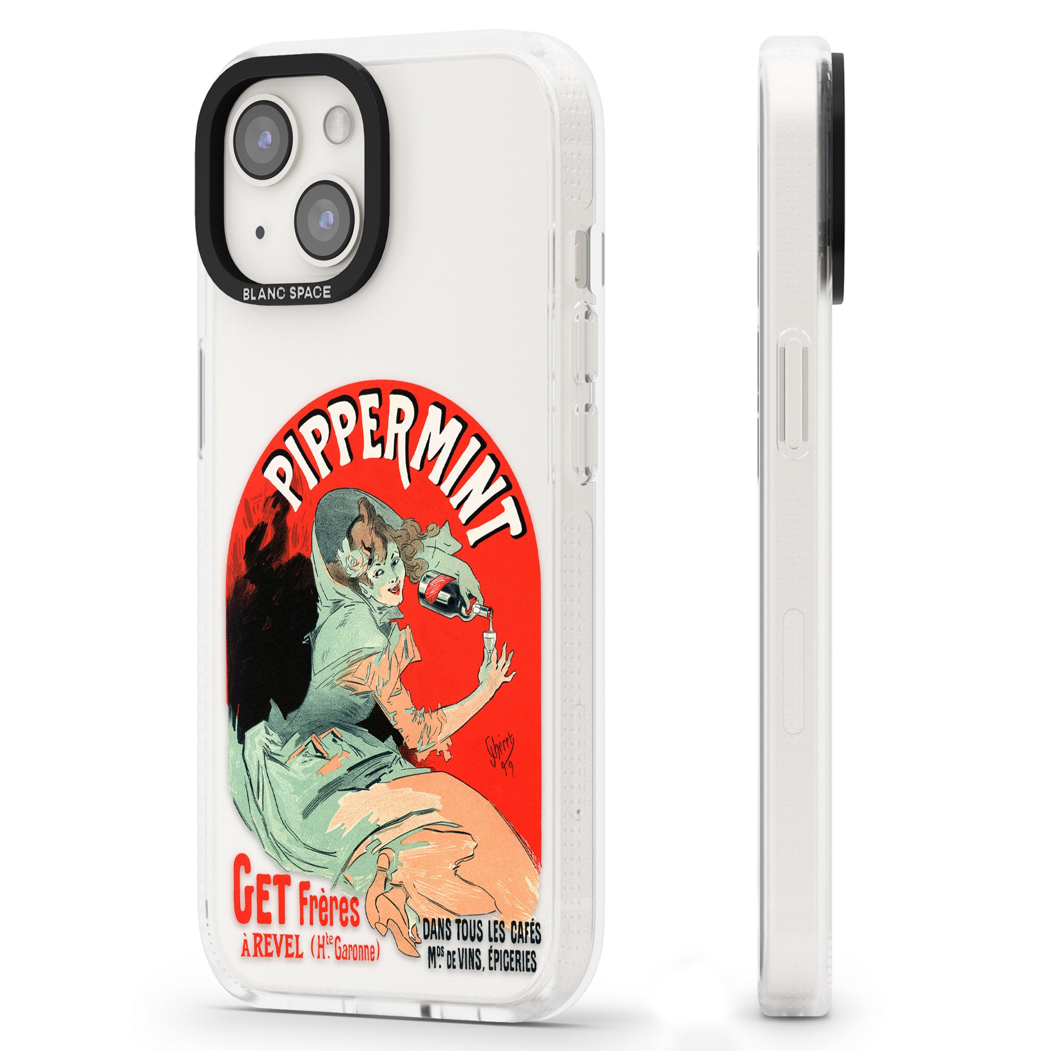 Pippermint Poster iPhone 15 / 14 / 13 Clear Case Impact Air - Blanc Space