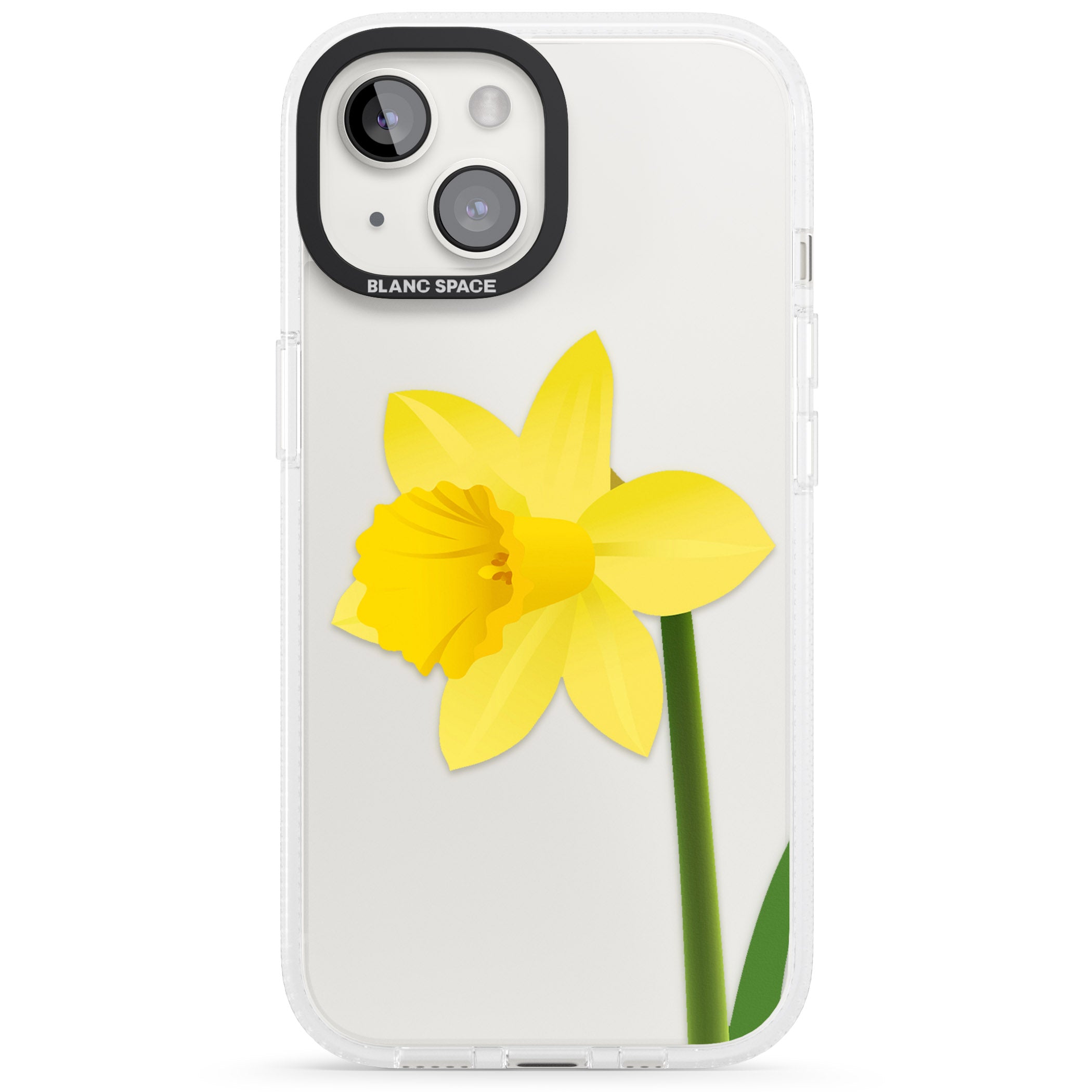 Daffodil iPhone 15 / 14 / 13 Clear Case Impact Air - Blanc Space