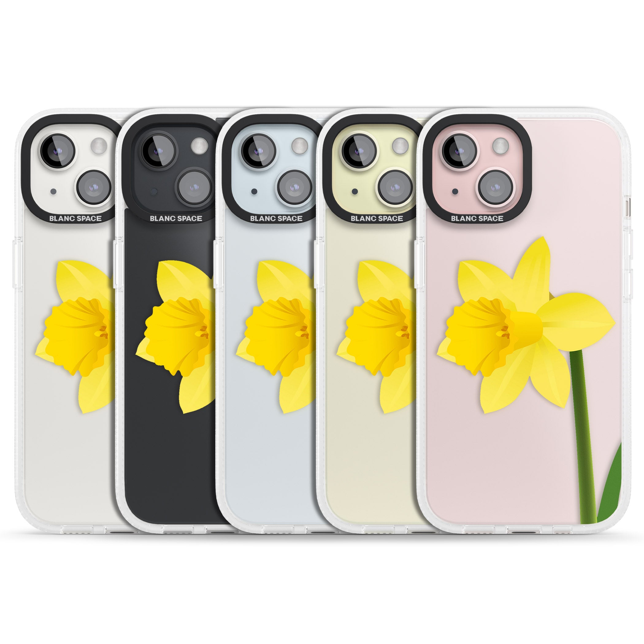 Daffodil iPhone 15 / 14 / 13 Clear Case Impact Air - Blanc Space