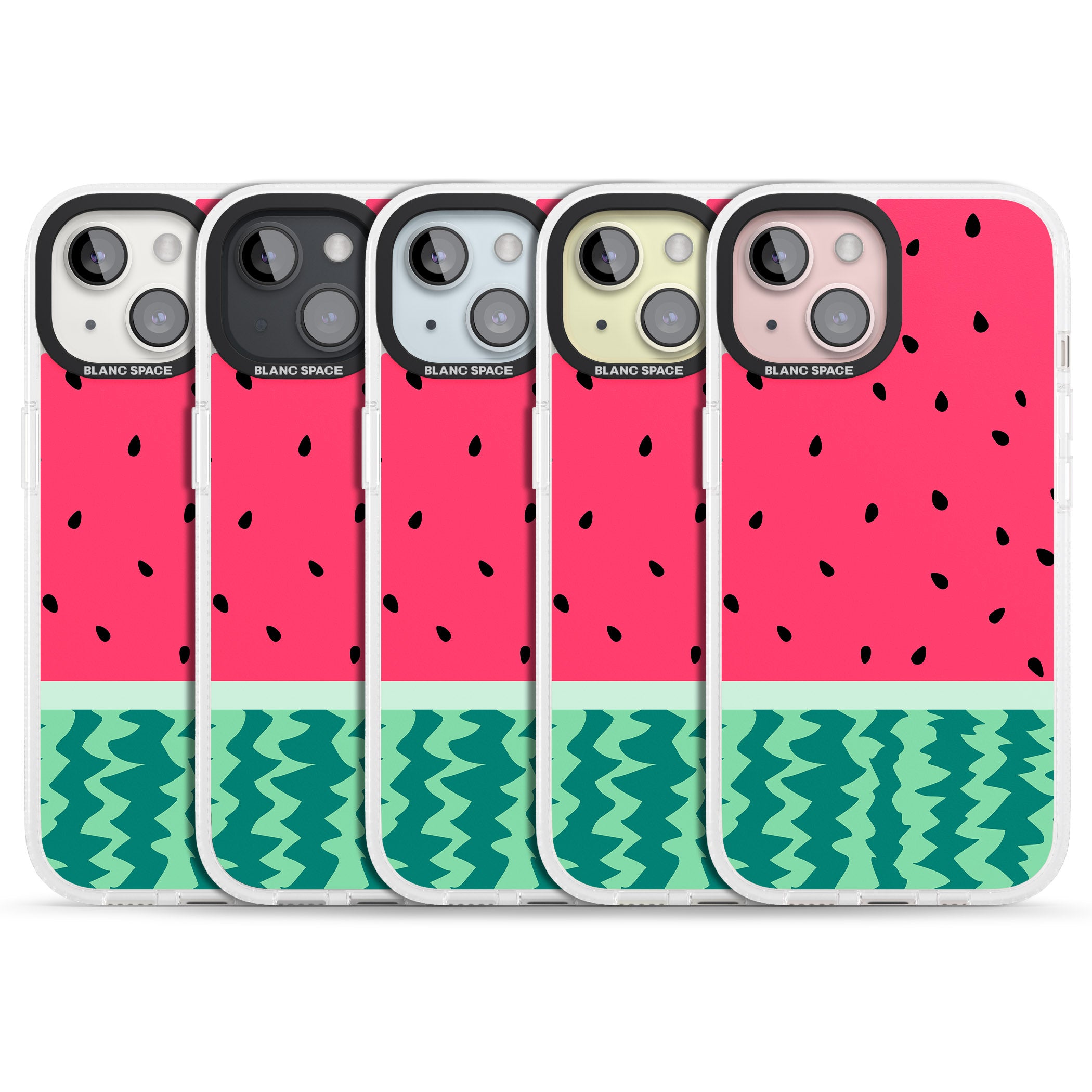 Full Watermelon Print iPhone 15 / 14 / 13 Clear Case Impact Air - Blanc Space