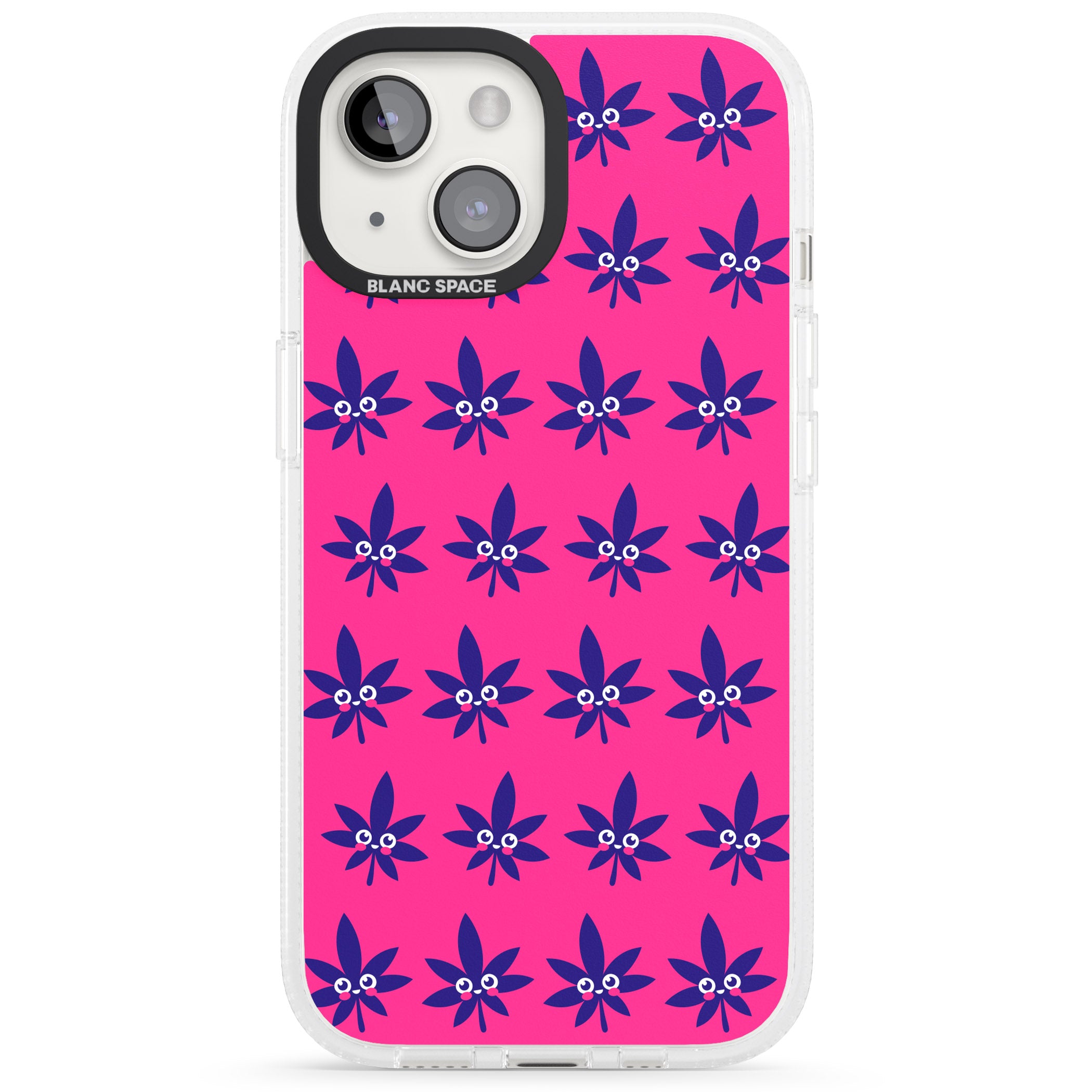 Pink Sativa iPhone 15 / 14 / 13 Clear Case Impact Air - Blanc Space