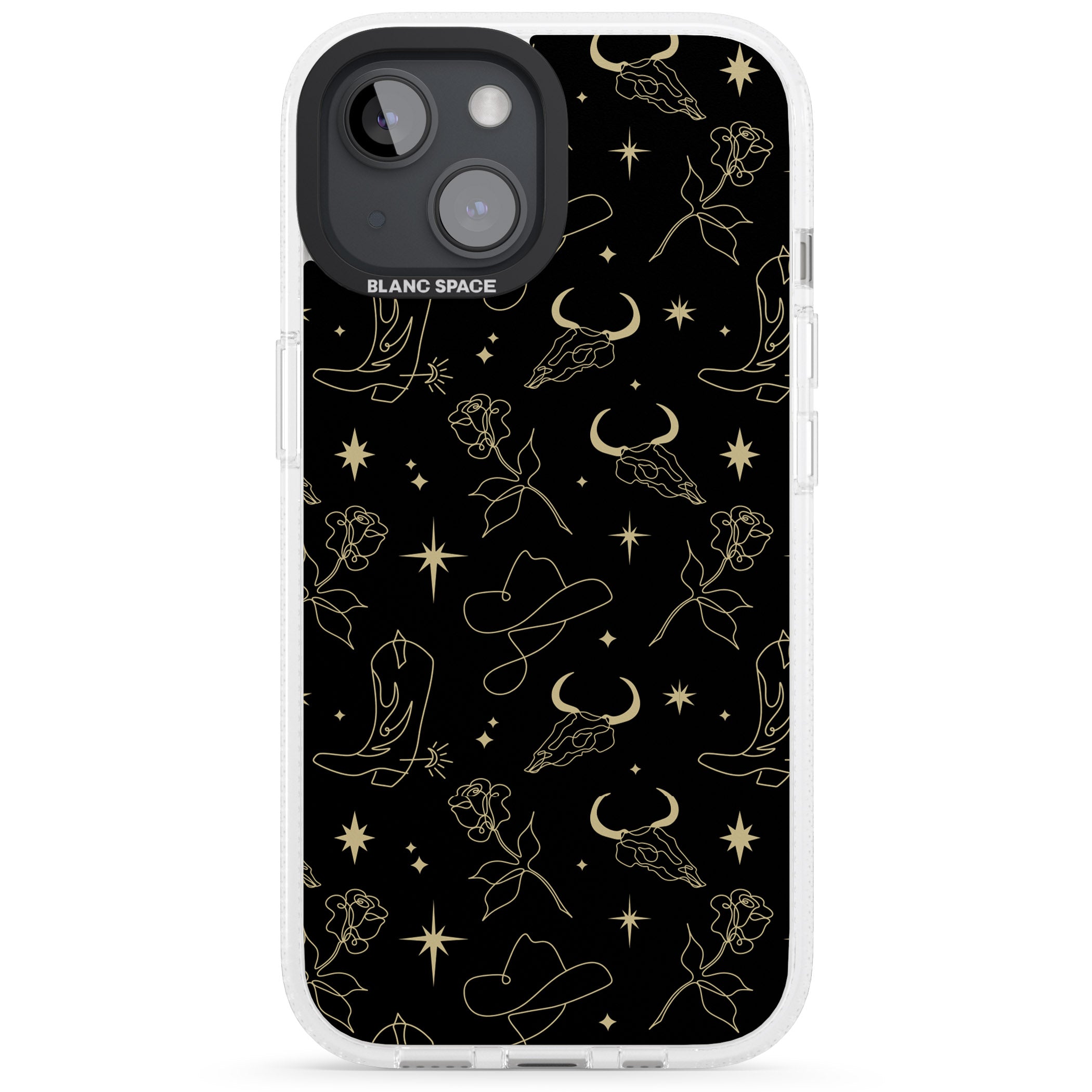 Celestial West Pattern iPhone 15 / 14 / 13 Clear Case Impact Air - Blanc Space