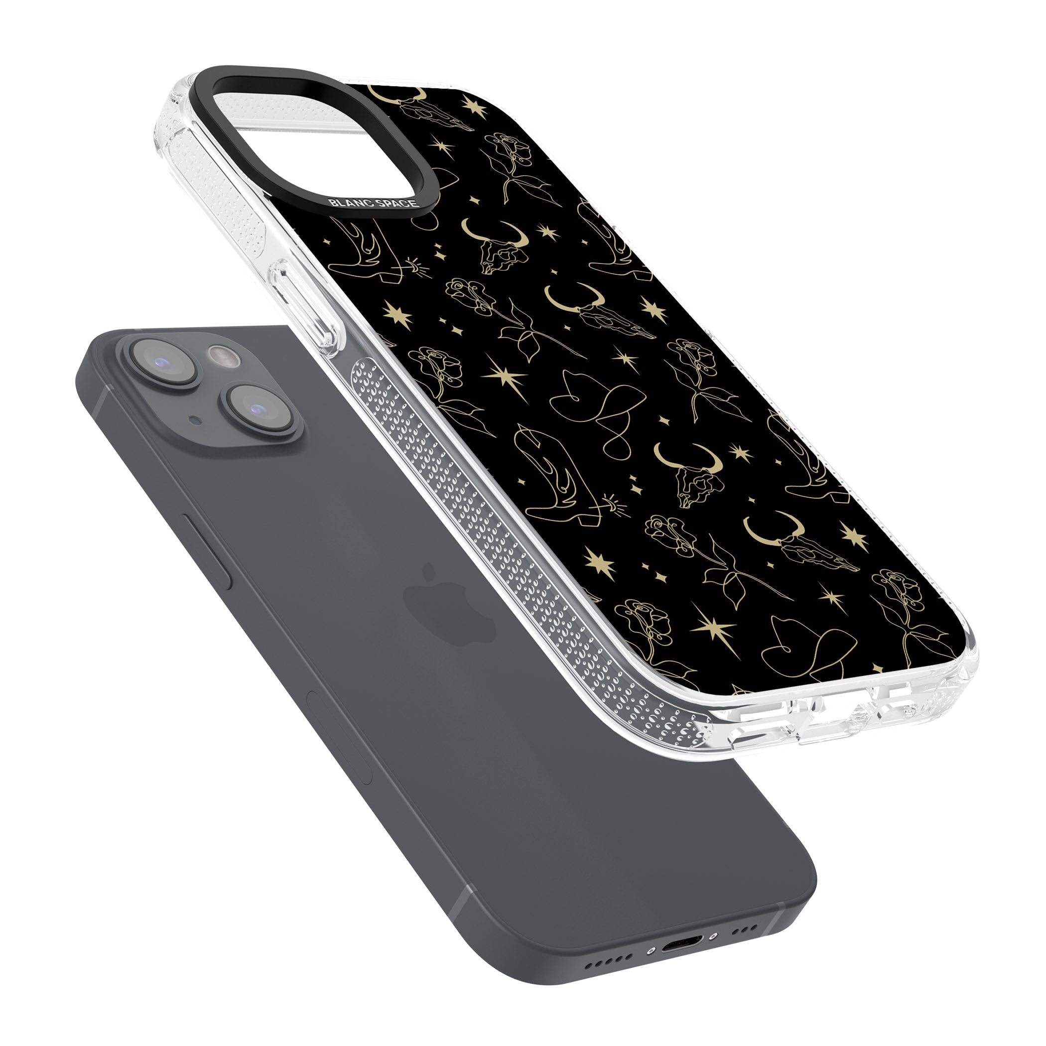 Celestial West Pattern iPhone 15 / 14 / 13 Clear Case Impact Air - Blanc Space
