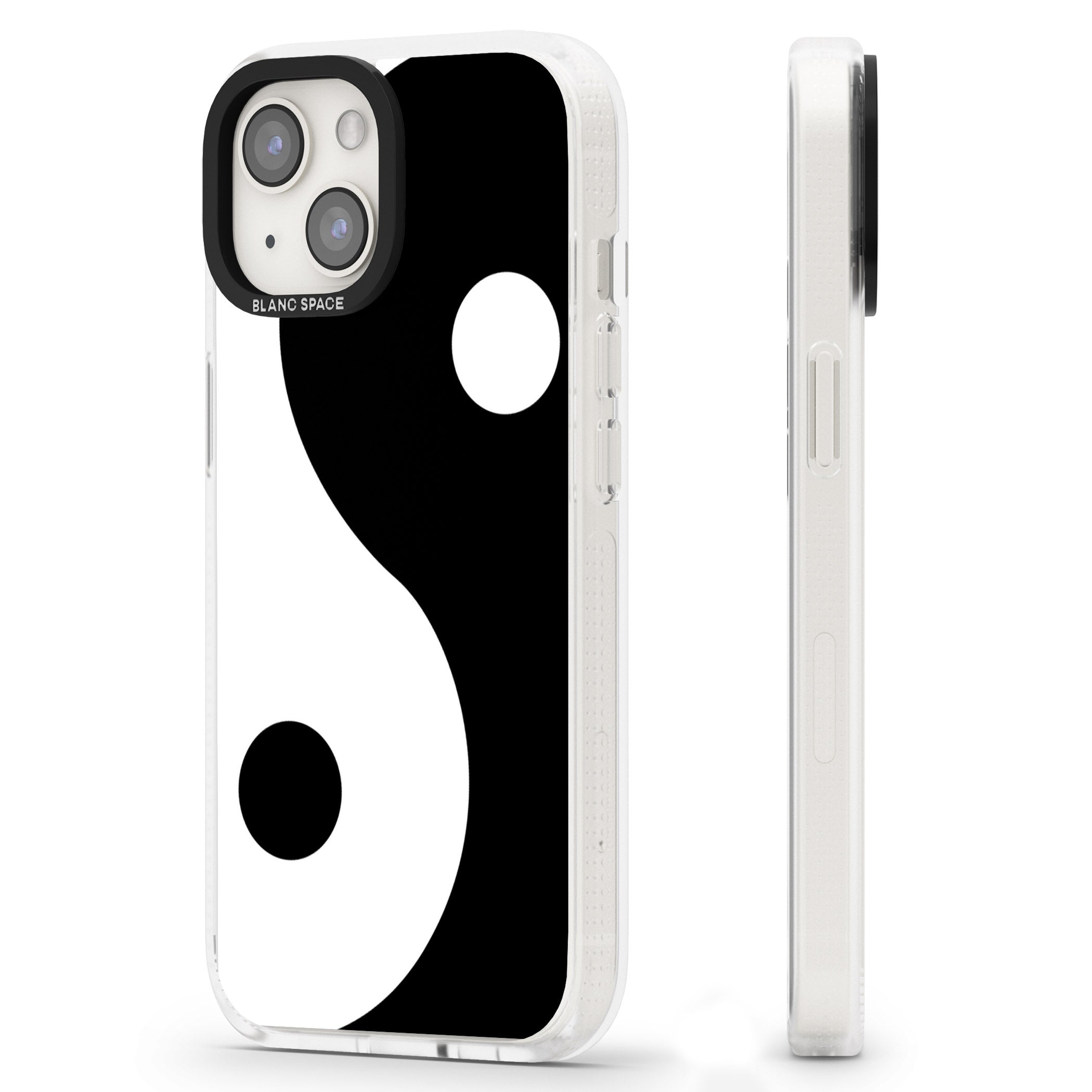 Large Yin Yang iPhone 15 / 14 / 13 Clear Case Impact Air - Blanc Space