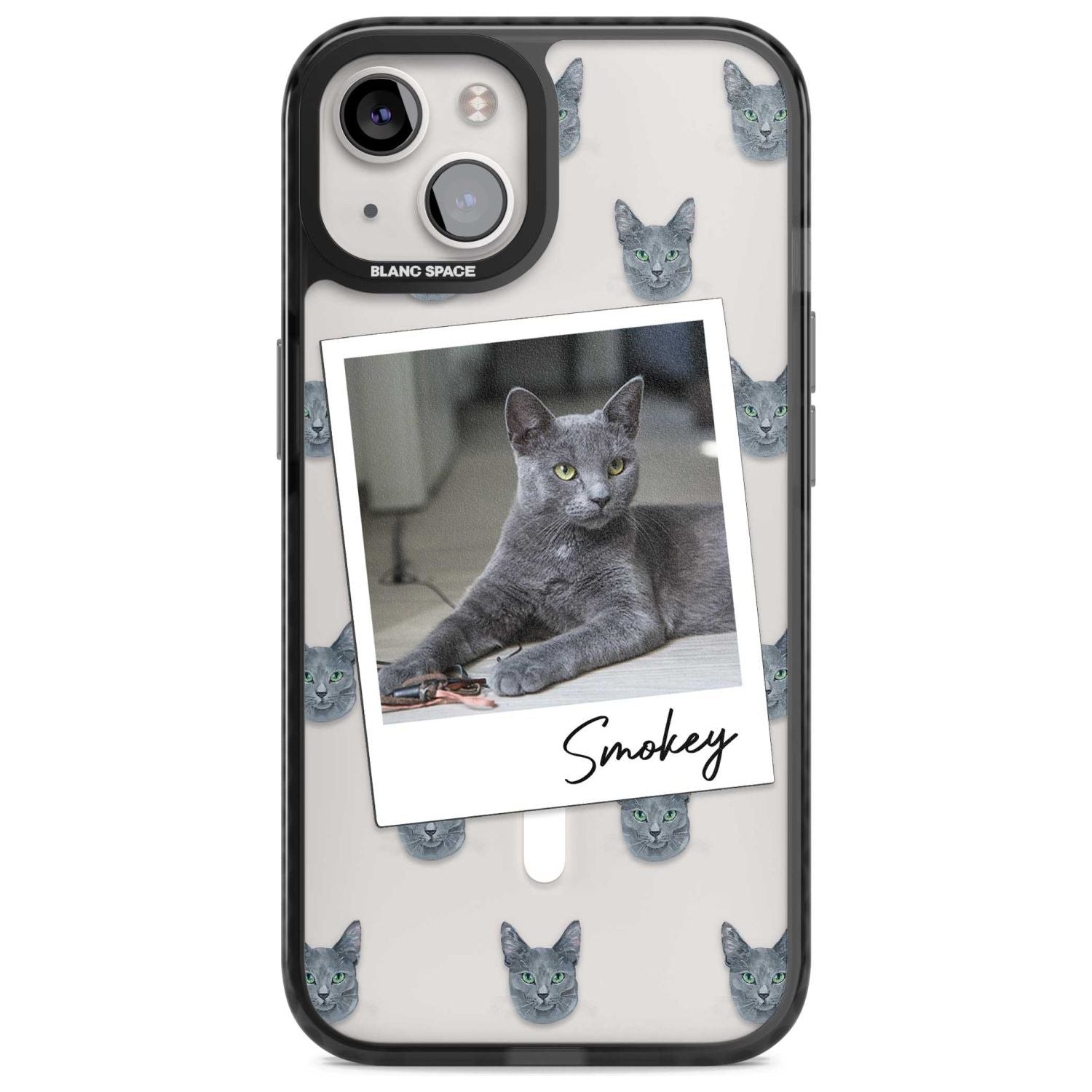 Personalised Korat Cat Photo Custom Phone Case iPhone 15 Plus / Magsafe Black Impact Case,iPhone 15 / Magsafe Black Impact Case,iPhone 14 Plus / Magsafe Black Impact Case,iPhone 14 / Magsafe Black Impact Case,iPhone 13 / Magsafe Black Impact Case Blanc Space