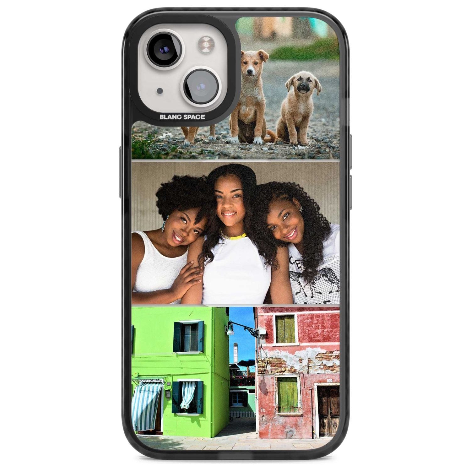 Personalised 3 Photo Grid Custom Phone Case iPhone 15 Plus / Magsafe Black Impact Case,iPhone 15 / Magsafe Black Impact Case,iPhone 14 Plus / Magsafe Black Impact Case,iPhone 14 / Magsafe Black Impact Case,iPhone 13 / Magsafe Black Impact Case Blanc Space