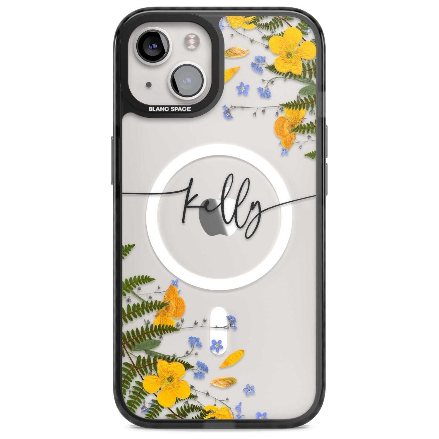 Personalised Ferns & Wildflowers Custom Phone Case iPhone 15 Plus / Magsafe Black Impact Case,iPhone 15 / Magsafe Black Impact Case,iPhone 14 Plus / Magsafe Black Impact Case,iPhone 14 / Magsafe Black Impact Case,iPhone 13 / Magsafe Black Impact Case Blanc Space