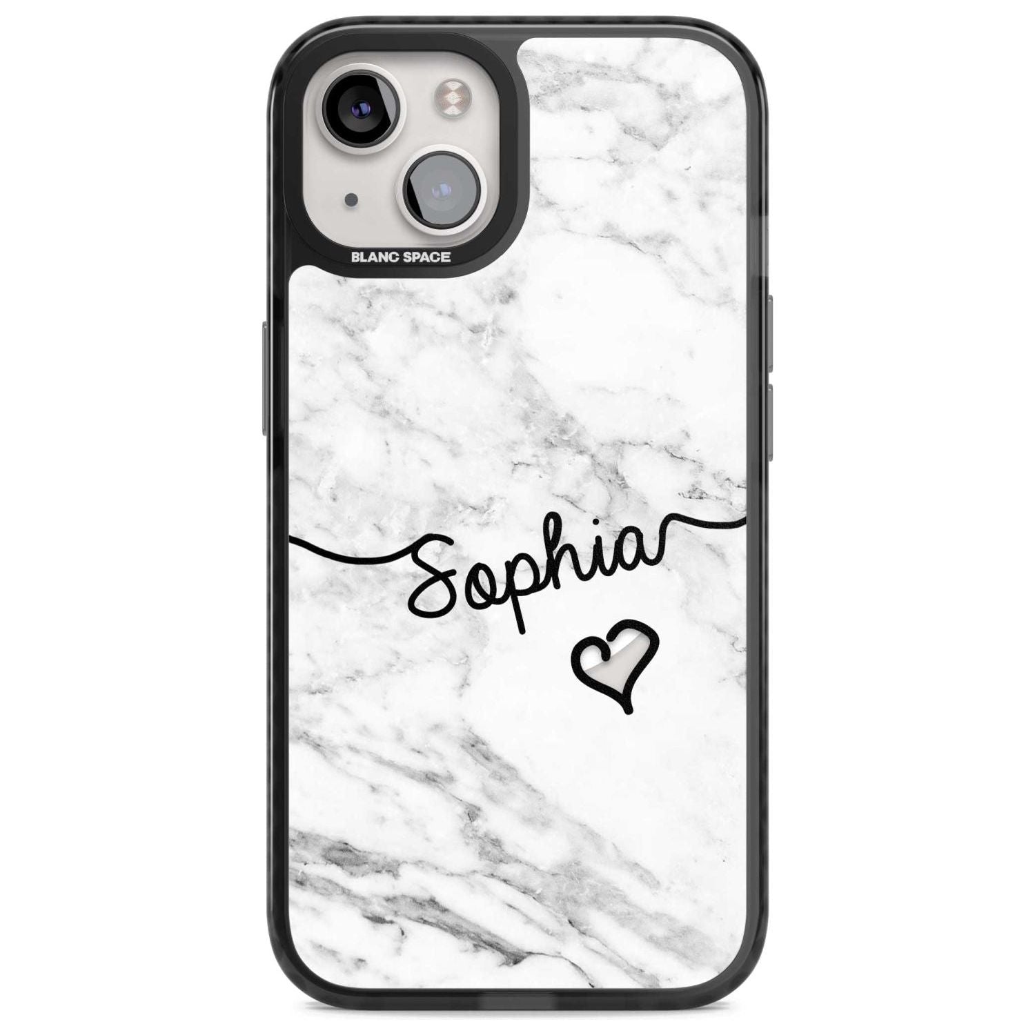 Personalised White Marble Heart