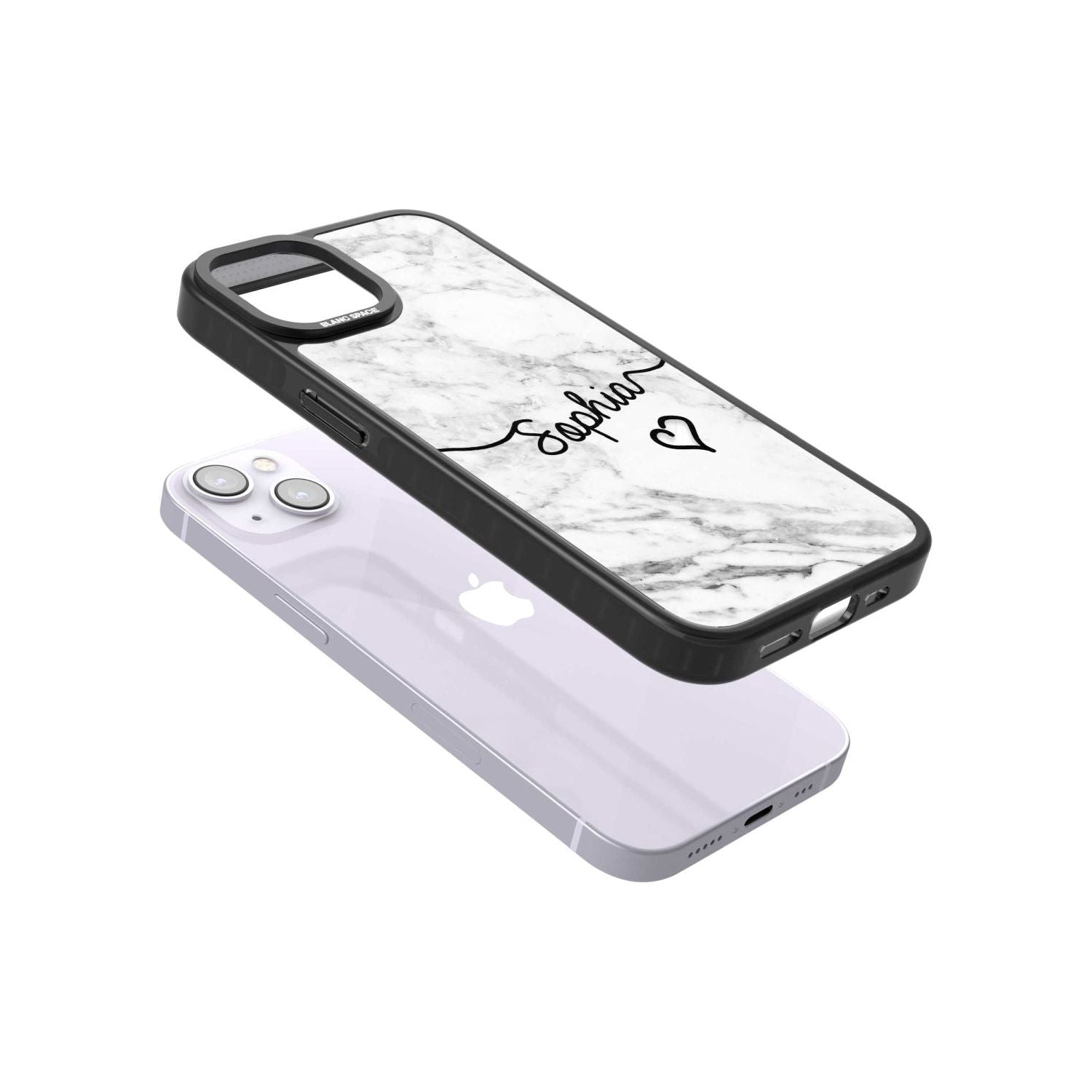 Personalised White Marble Heart