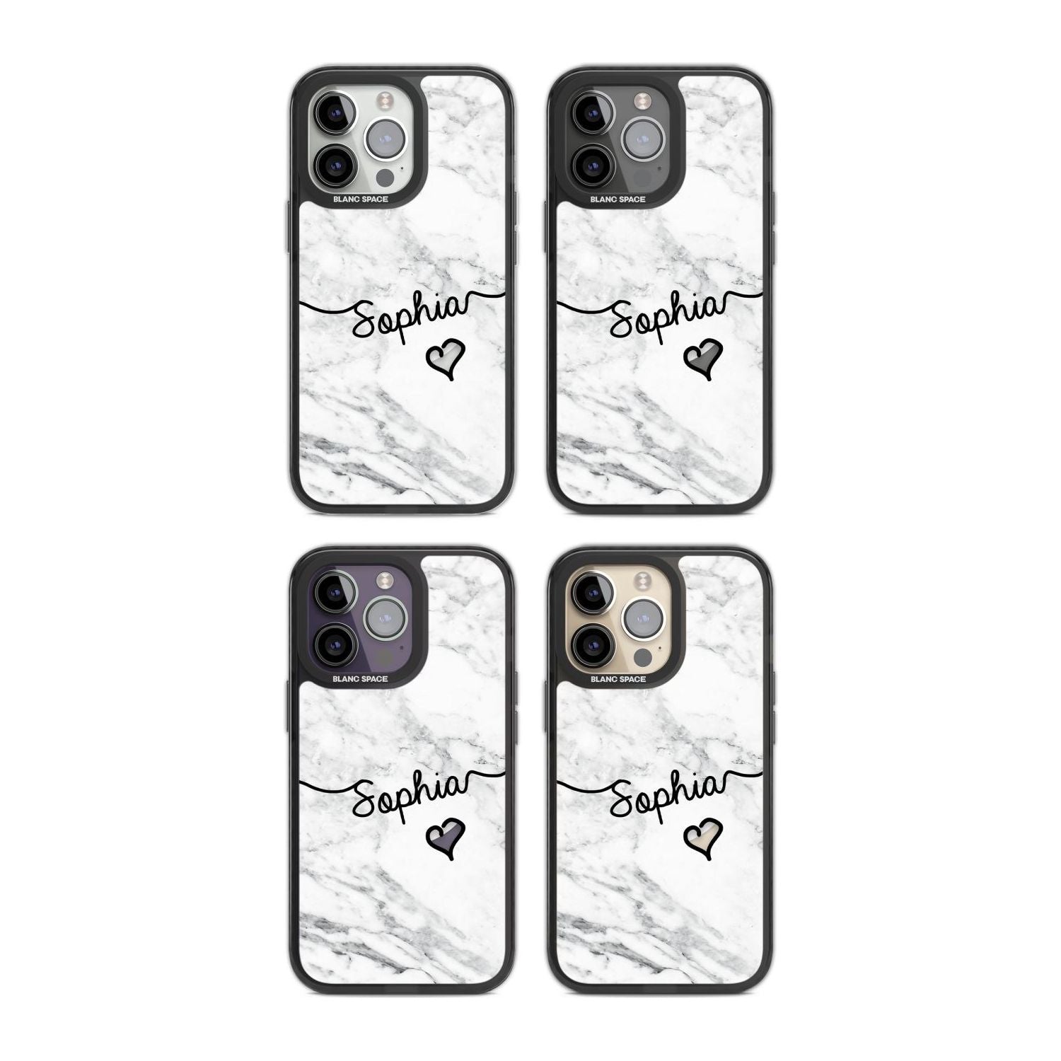 Personalised White Marble Heart