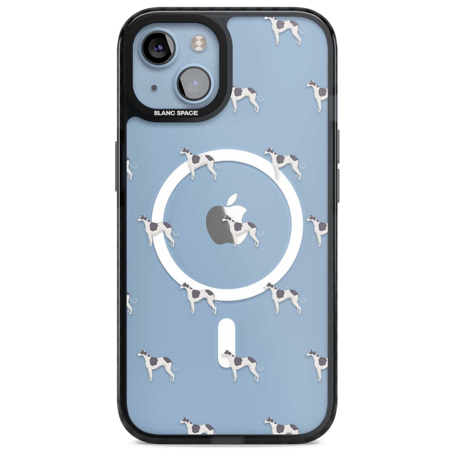 Greyhound Dog Pattern Clear Phone Case iPhone 15 Plus / Magsafe Black Impact Case,iPhone 15 / Magsafe Black Impact Case,iPhone 14 Plus / Magsafe Black Impact Case,iPhone 14 / Magsafe Black Impact Case,iPhone 13 / Magsafe Black Impact Case Blanc Space