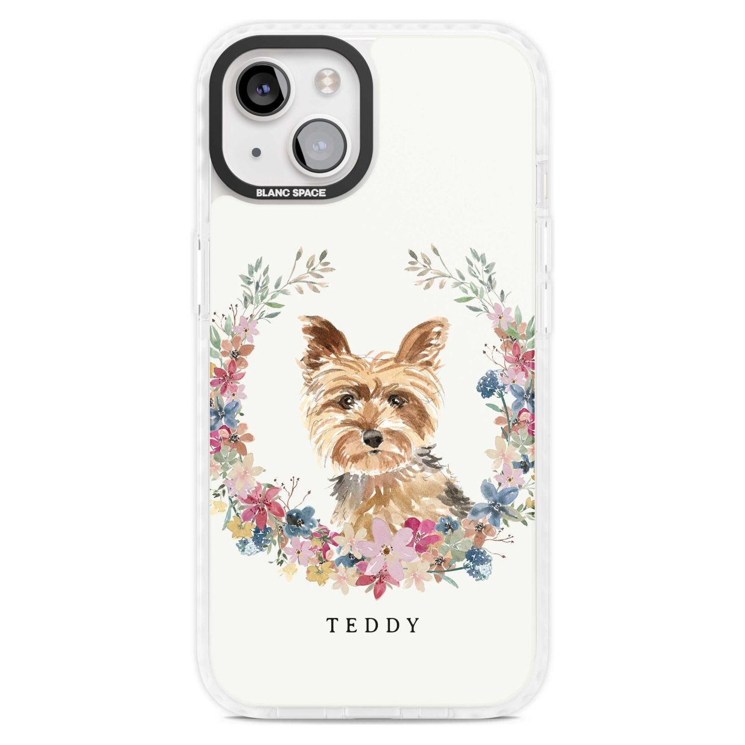 Personalised Yorkshire Terrier Floral Portrait