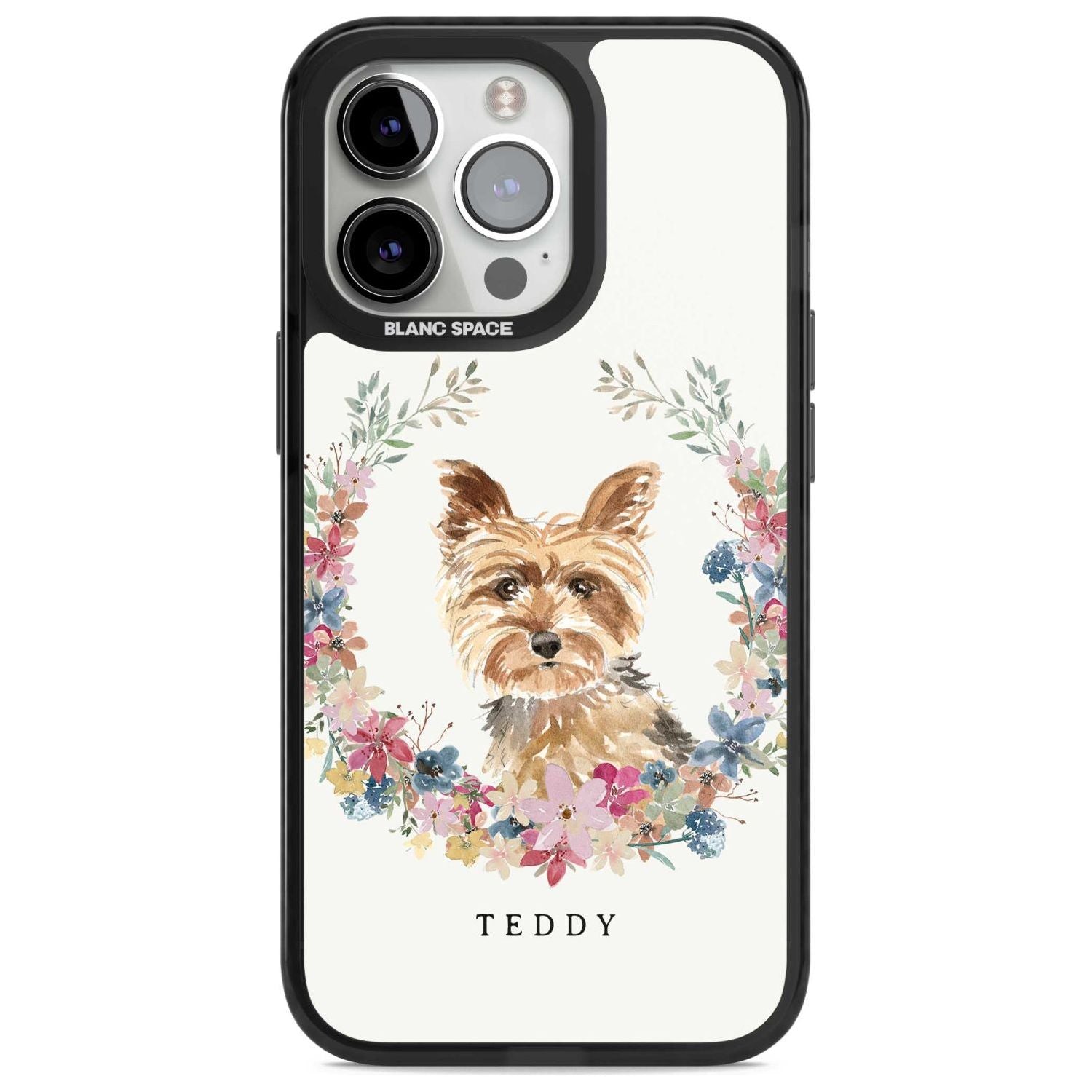 Personalised Yorkshire Terrier Floral Portrait