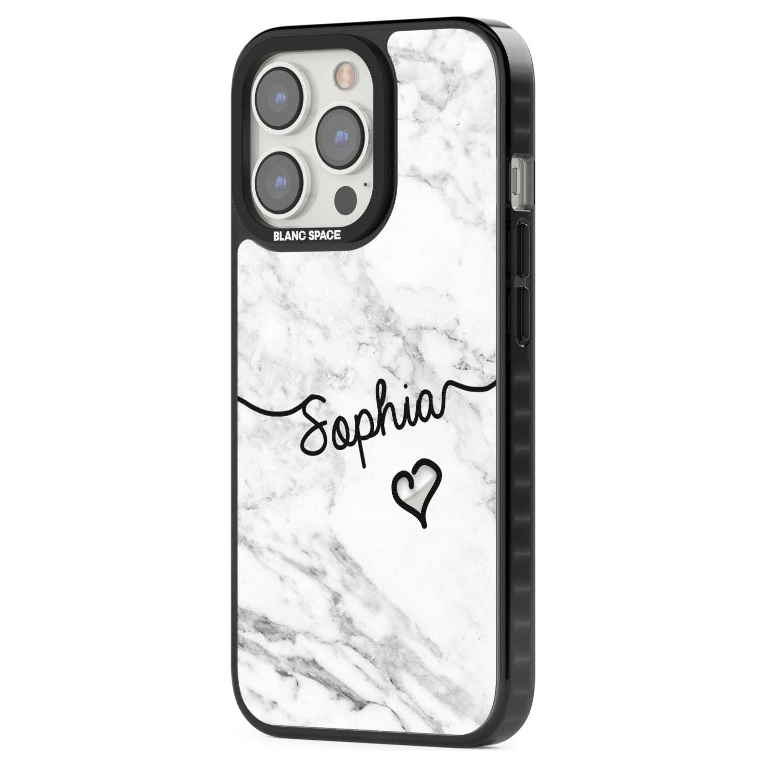 Personalised White Marble Heart