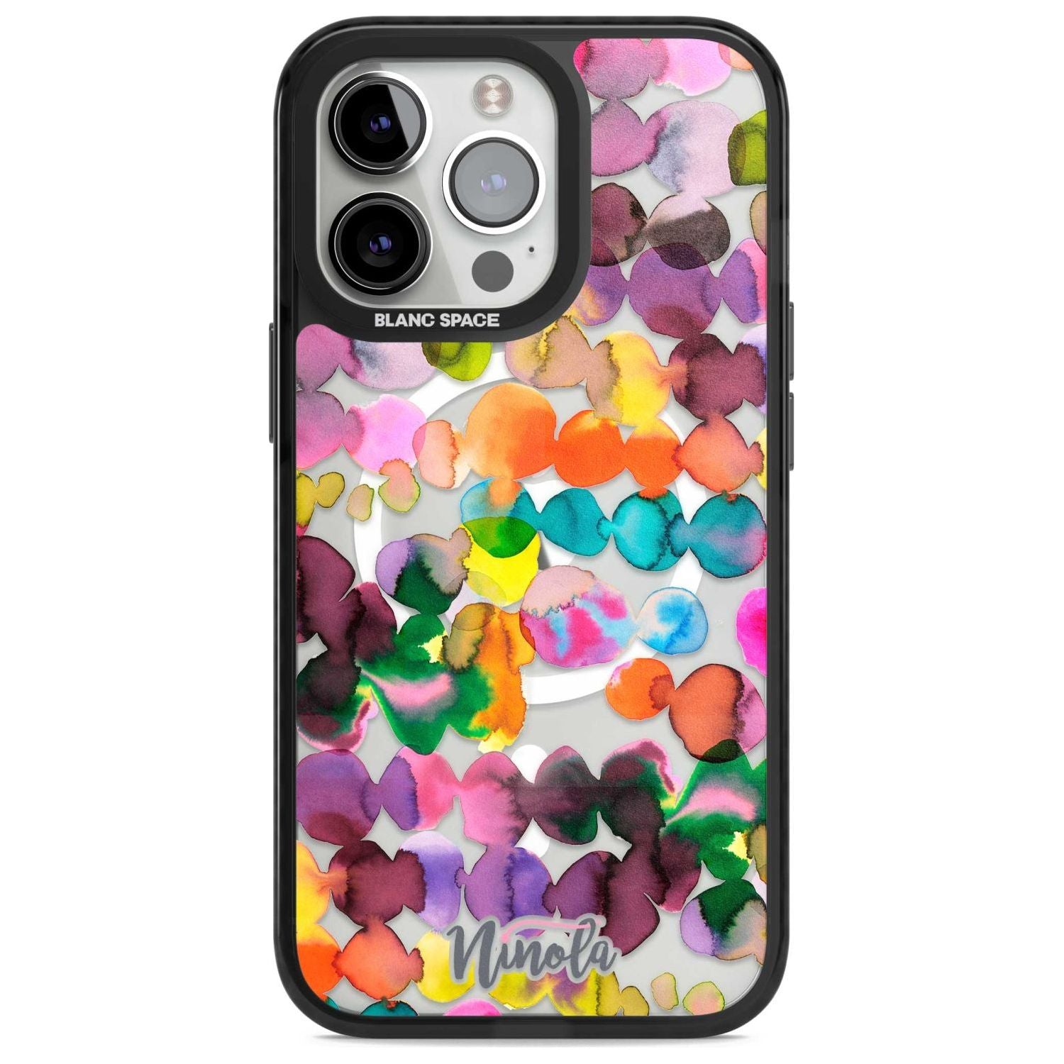 Ink Bleeding Dots Phone Case iPhone 15 Pro Max / Magsafe Black Impact Case,iPhone 15 Pro / Magsafe Black Impact Case,iPhone 14 Pro Max / Magsafe Black Impact Case,iPhone 14 Pro / Magsafe Black Impact Case,iPhone 13 Pro / Magsafe Black Impact Case Blanc Space