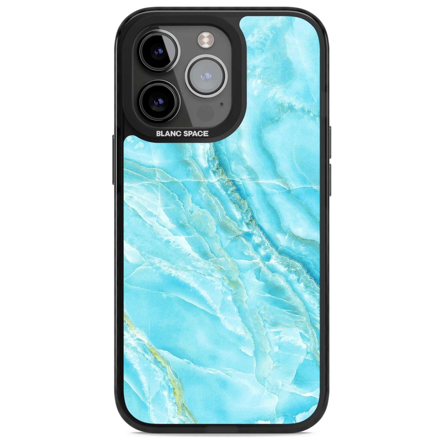 Bright Blue Onyx Marble Phone Case iPhone 15 Pro Max / Magsafe Black Impact Case,iPhone 15 Pro / Magsafe Black Impact Case,iPhone 14 Pro Max / Magsafe Black Impact Case,iPhone 14 Pro / Magsafe Black Impact Case,iPhone 13 Pro / Magsafe Black Impact Case Blanc Space