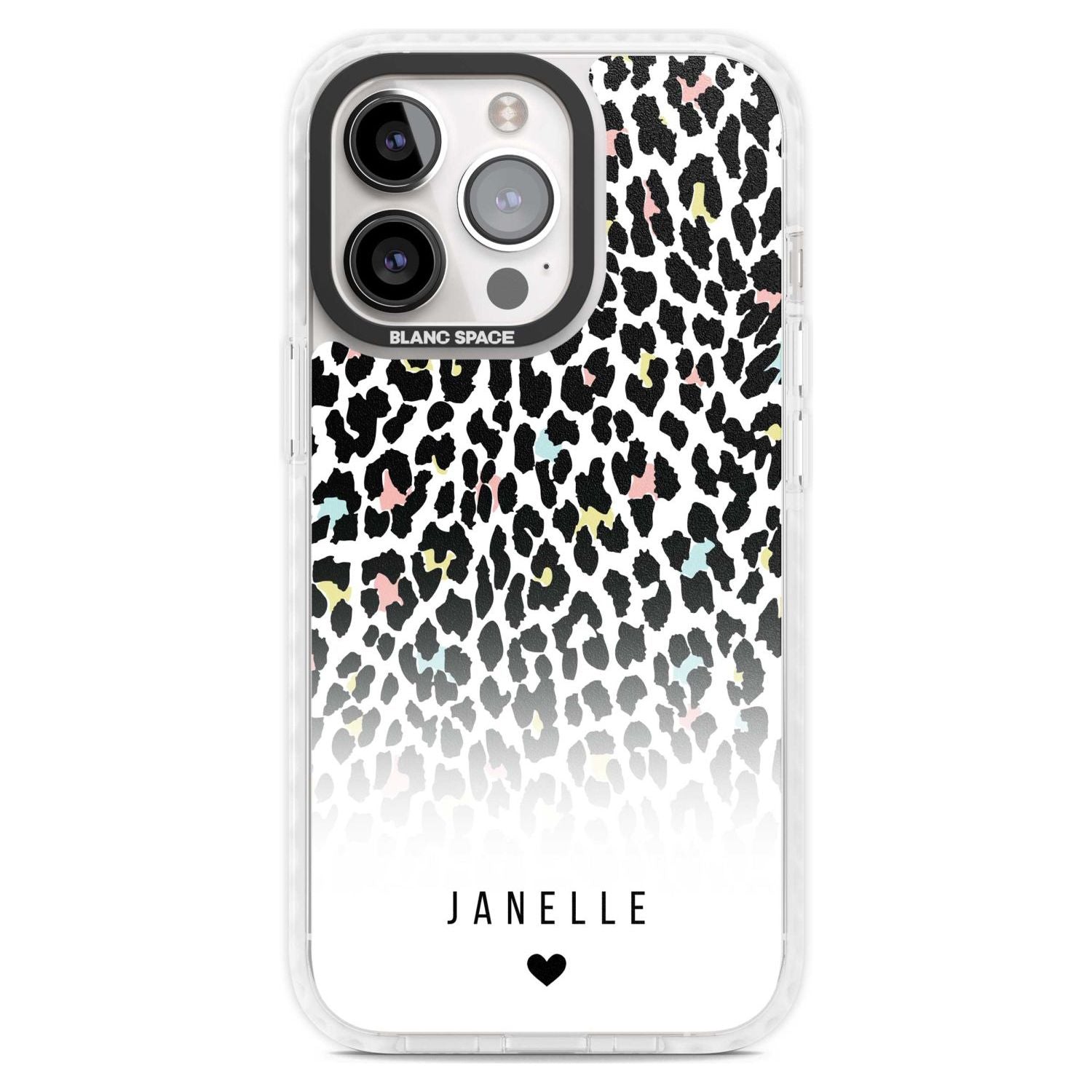 Personalised Pastel Leopard Spots Custom Phone Case iPhone 15 Pro Max / Magsafe Impact Case,iPhone 15 Pro / Magsafe Impact Case Blanc Space