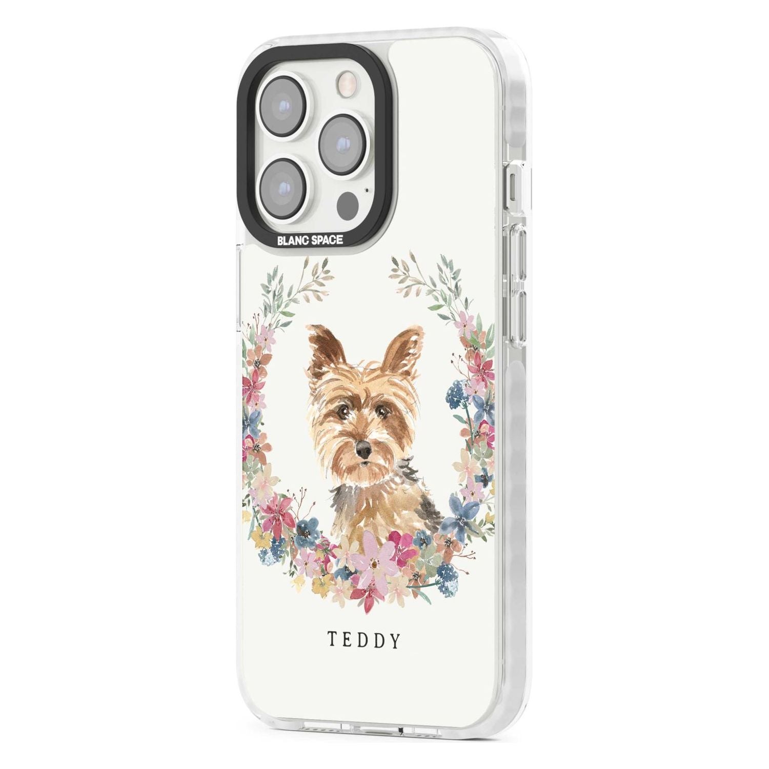 Personalised Yorkshire Terrier Floral Portrait